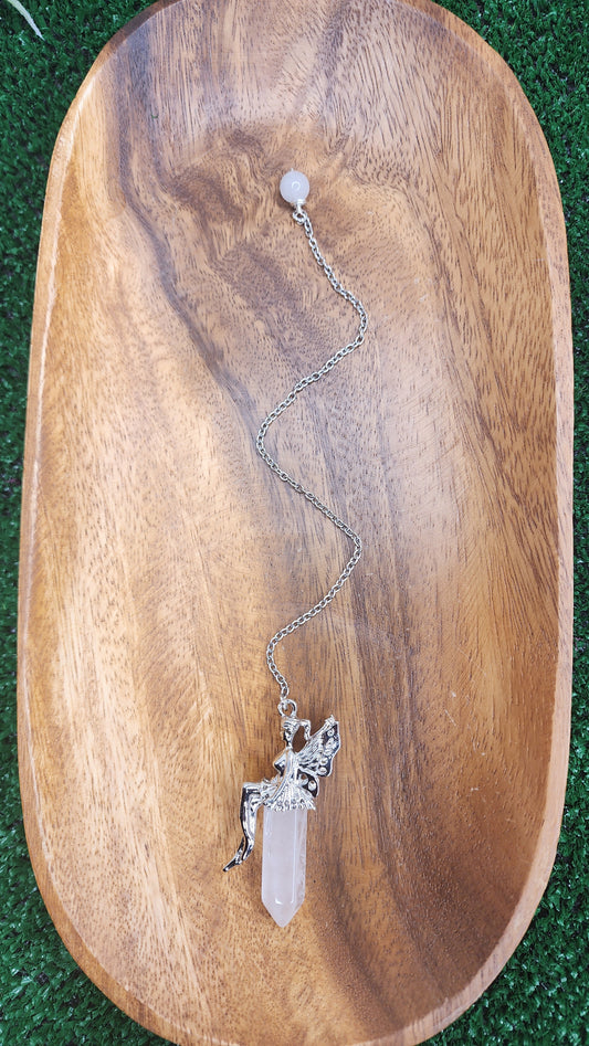 Clear Quartz Fairy Pendulum w/ Tourmalined Quartz 🧚‍♀️