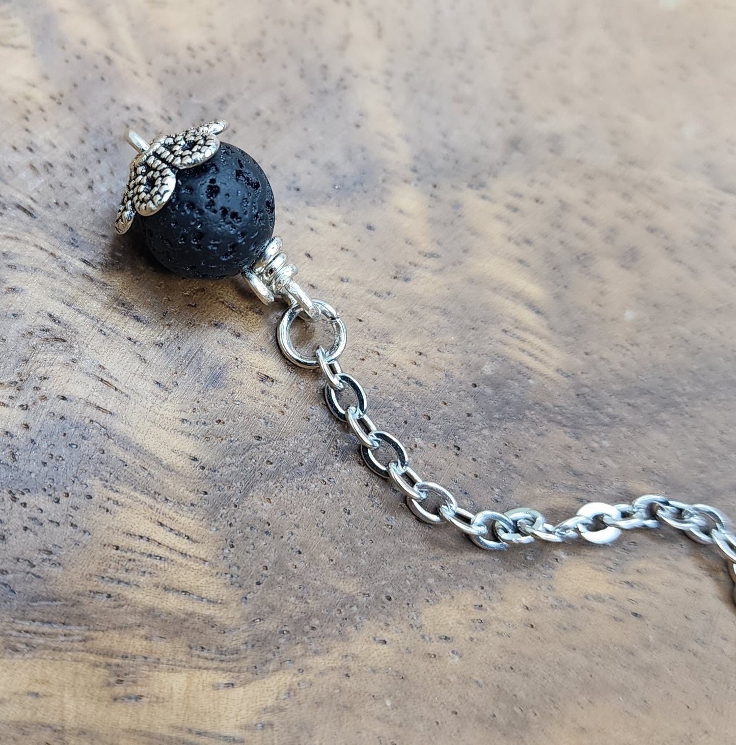 Black Agate Pendulum w/ Lava Stone 🖤