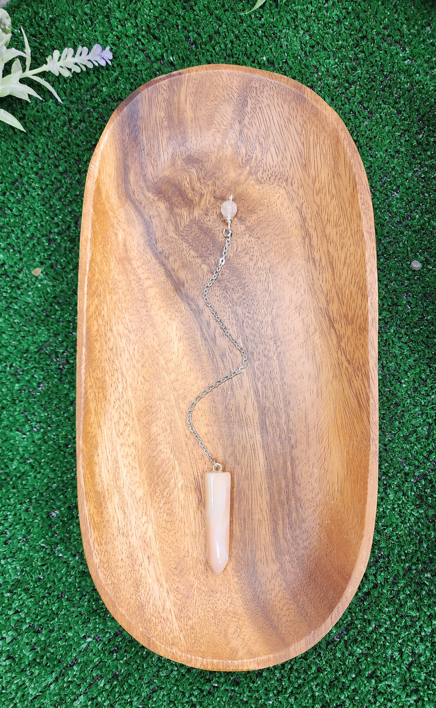 Orange Agate Pendulum w/ Flower Agate 🌼