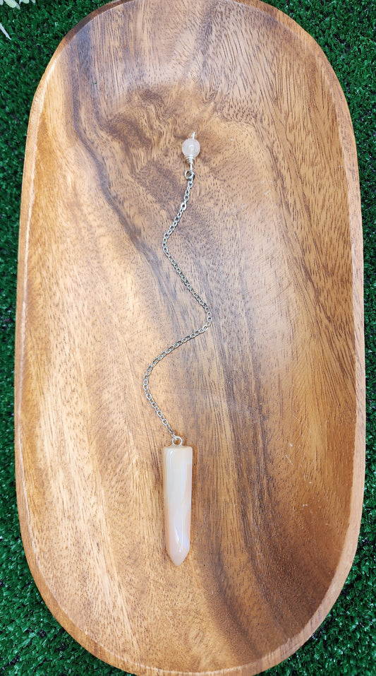 Orange Agate Pendulum w/ Flower Agate 🌼