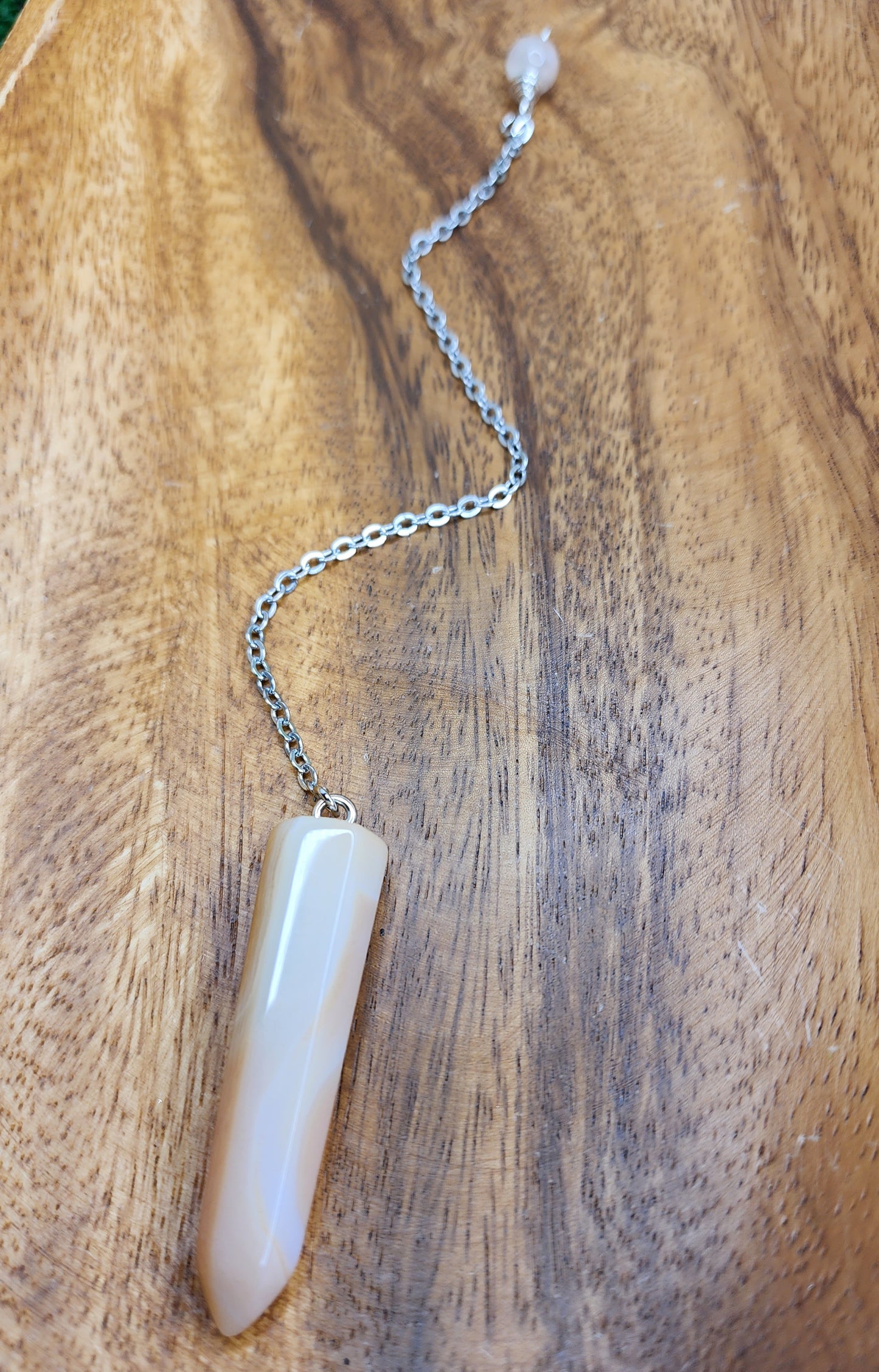 Orange Agate Pendulum w/ Flower Agate 🌼