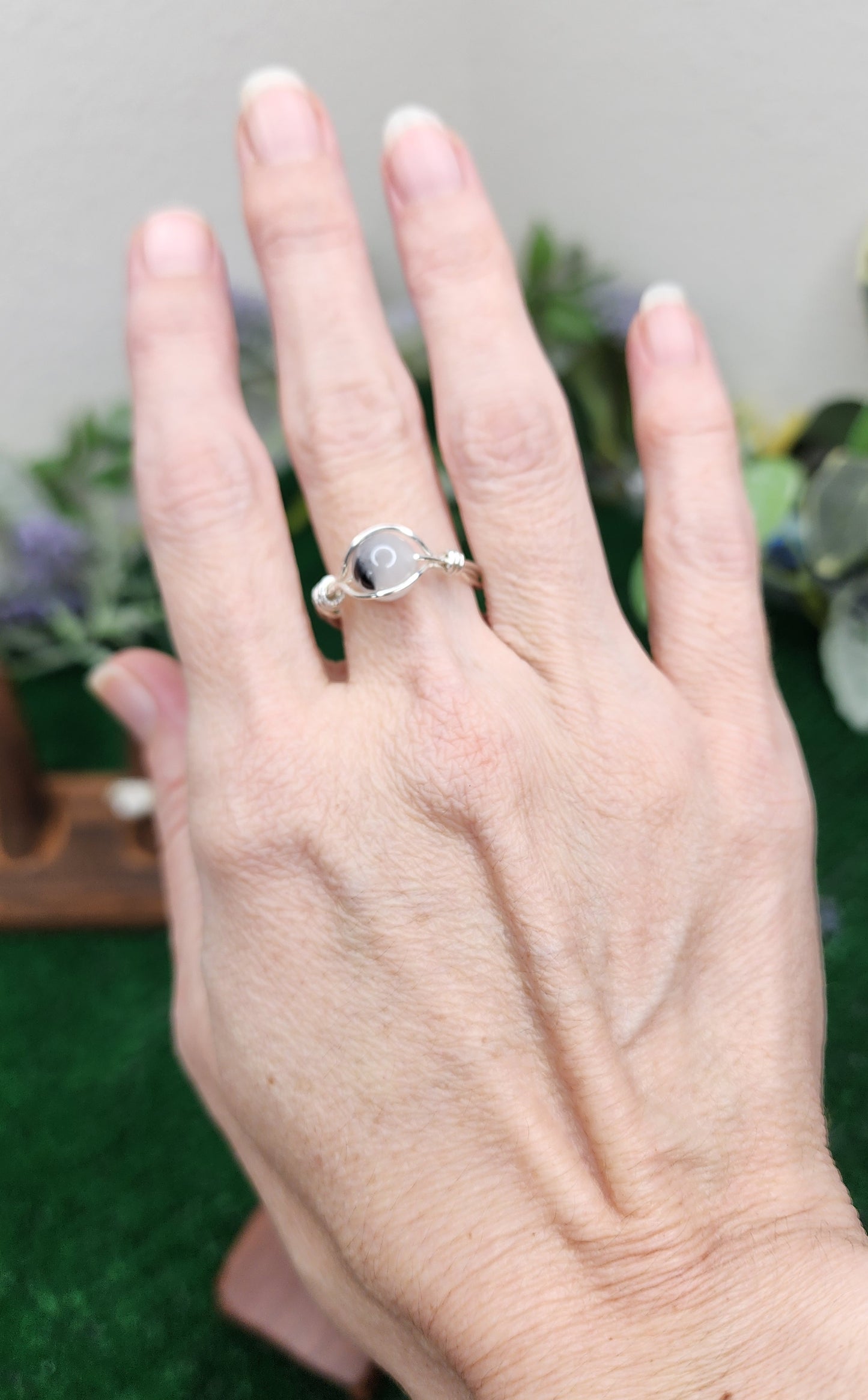 Tourmaline Quartz Wire Wrapped Ring 💎🖤