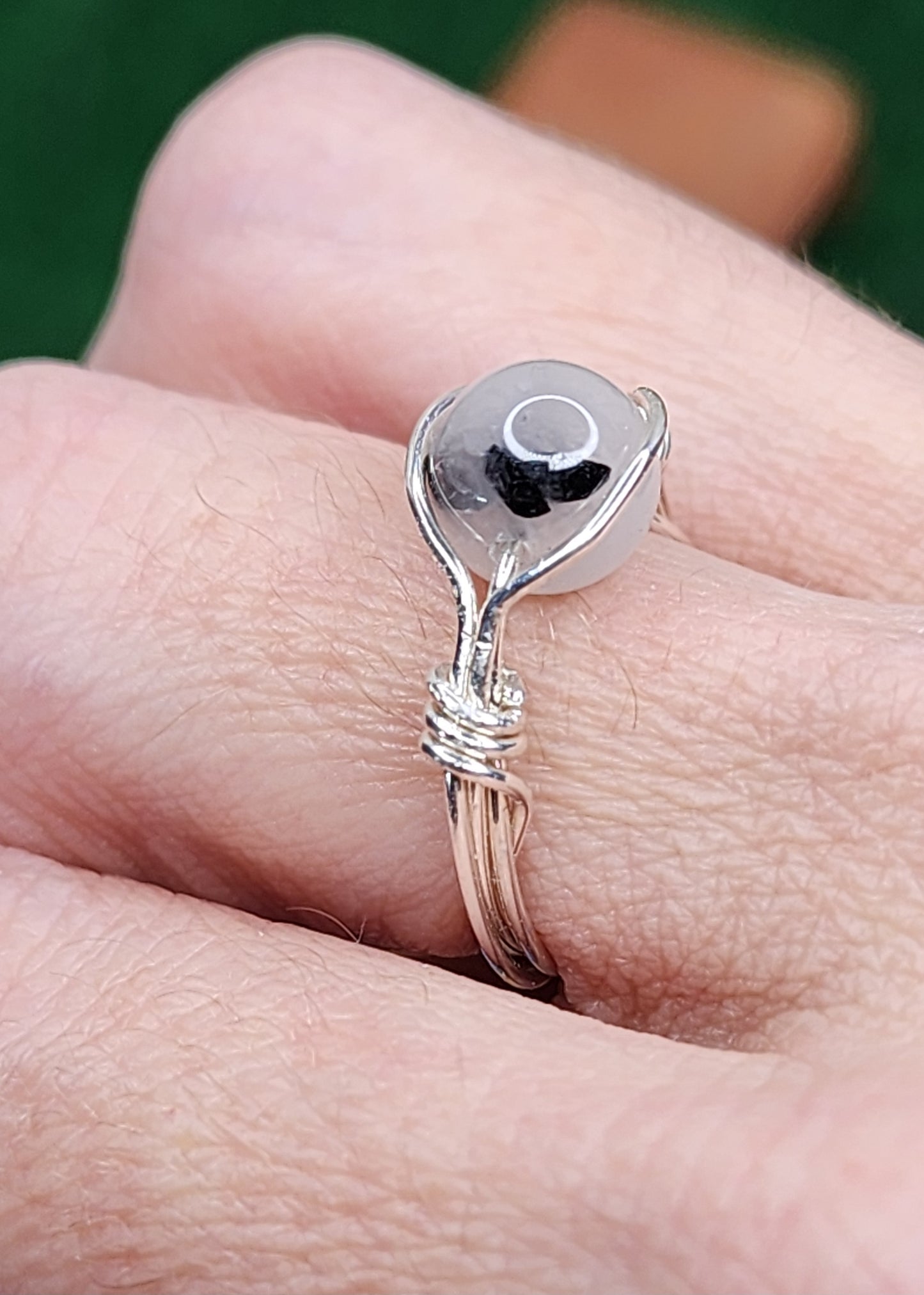 Tourmaline Quartz Wire Wrapped Ring 💎🖤