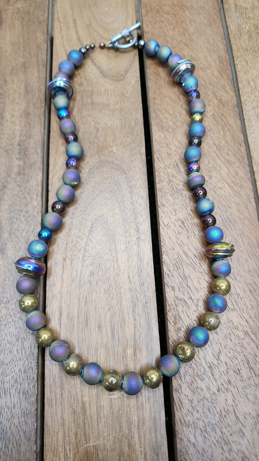 Titanium Aura Druzy Agate Necklace 💫