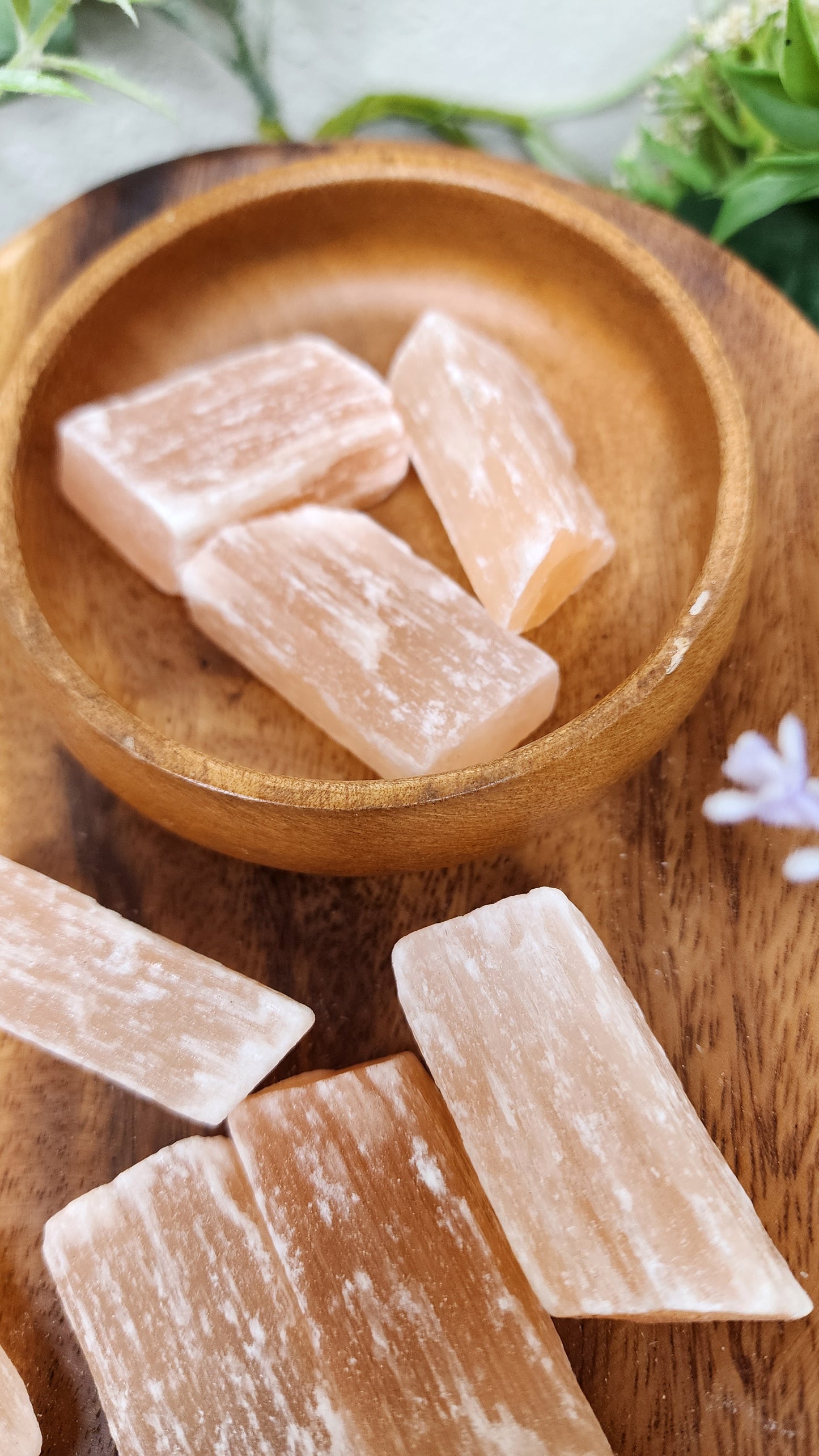 Peach Selenite Wands