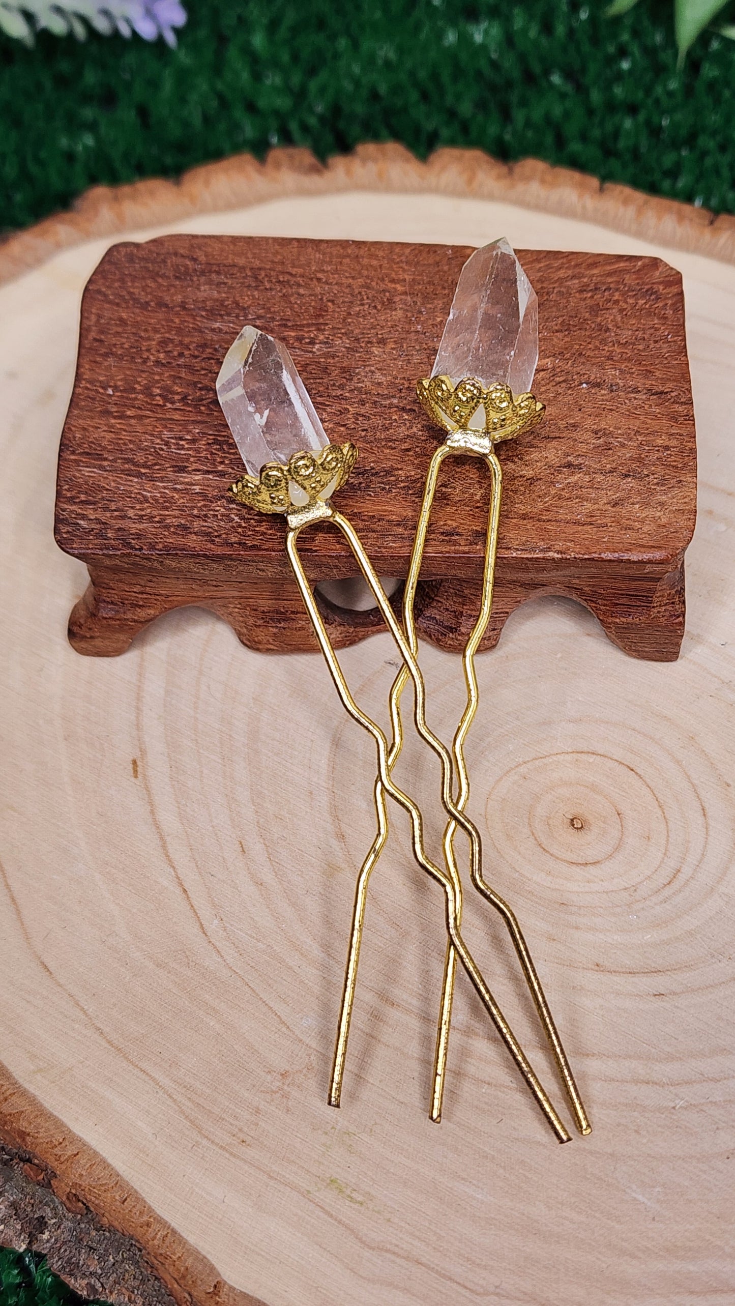 Crystal Hair Pins/Plant Decor