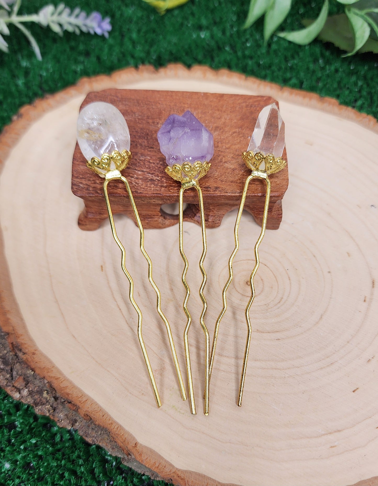 Crystal Hair Pins/Plant Decor