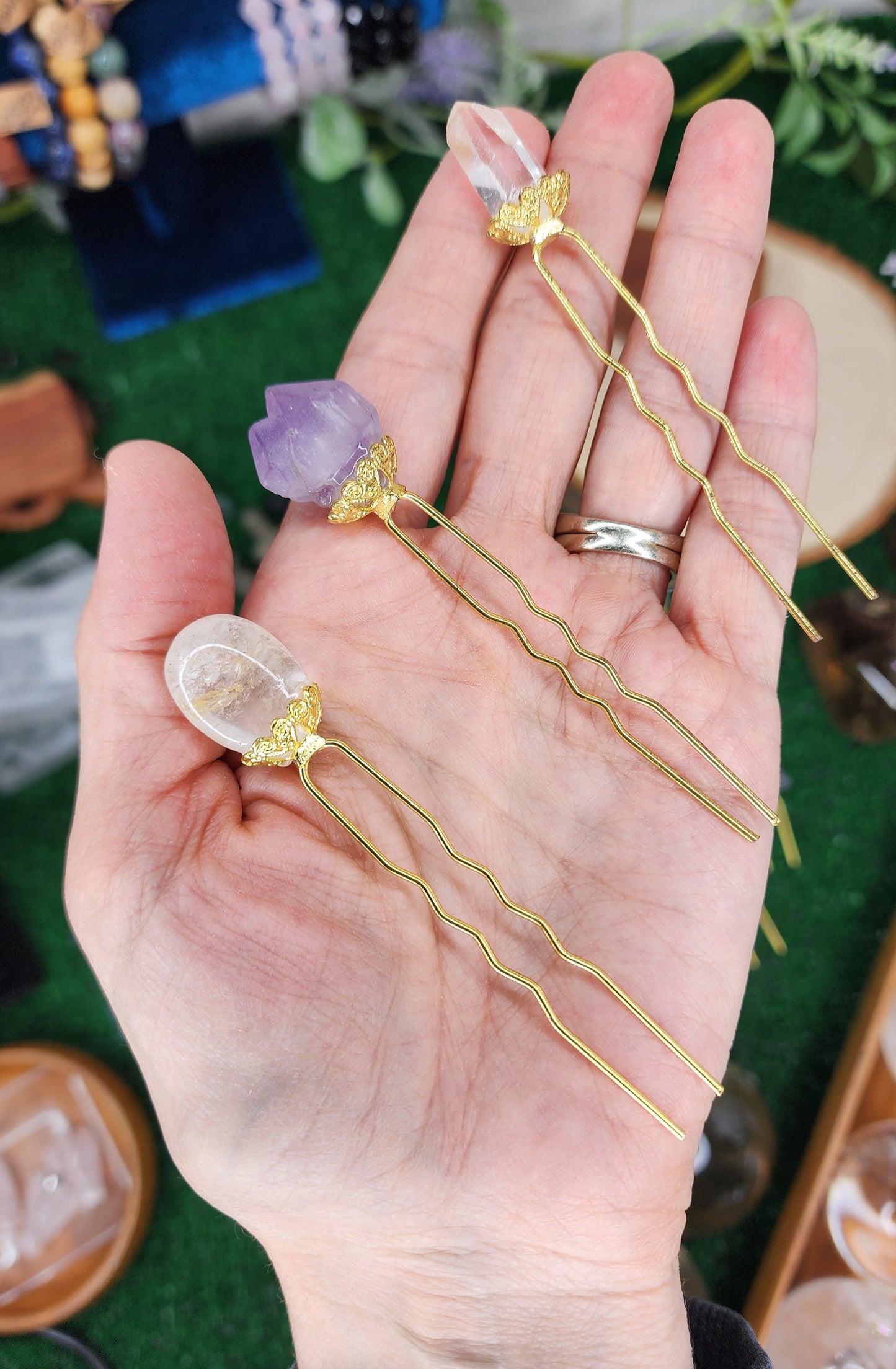 Crystal Hair Pins/Plant Decor