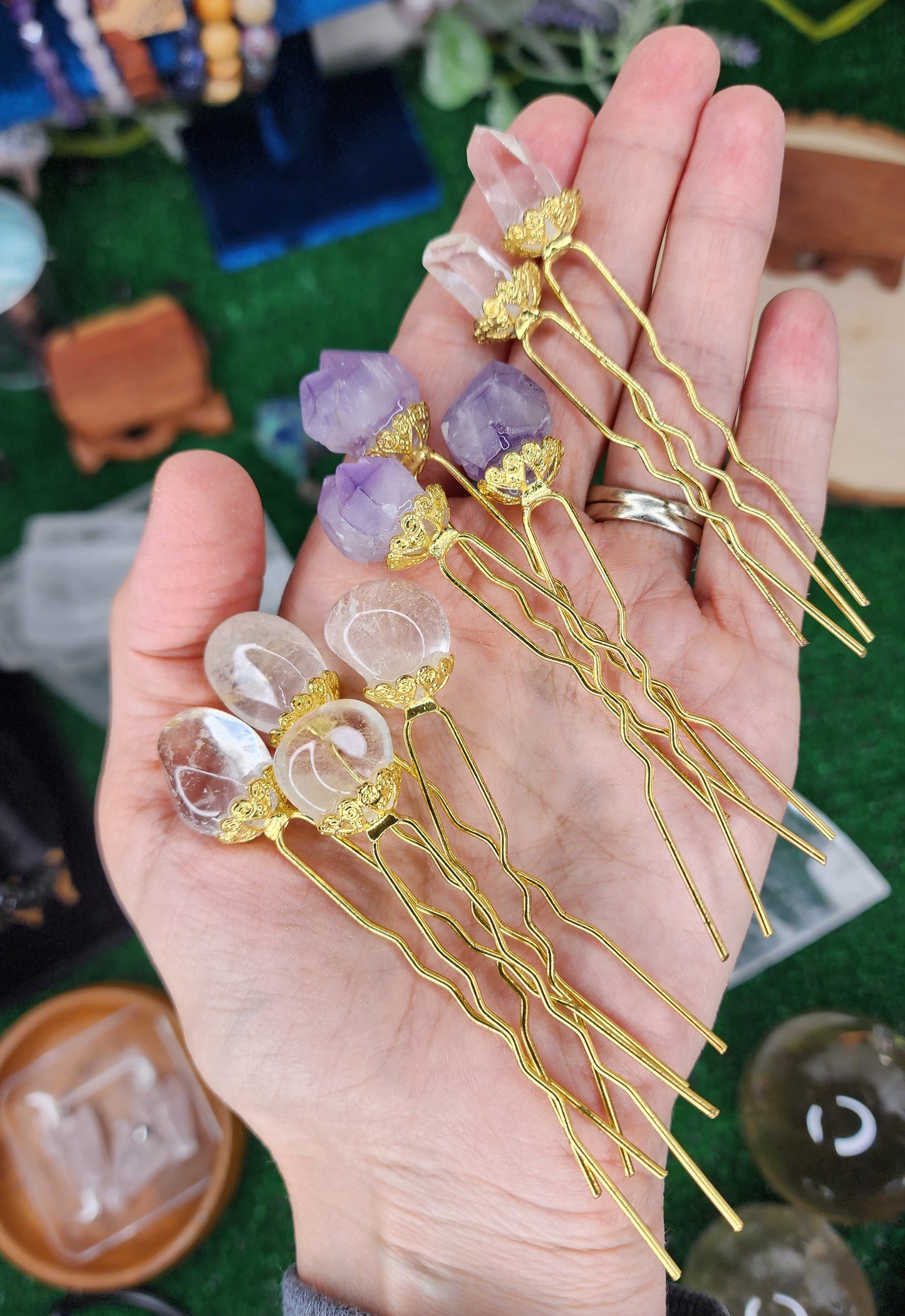 Crystal Hair Pins/Plant Decor