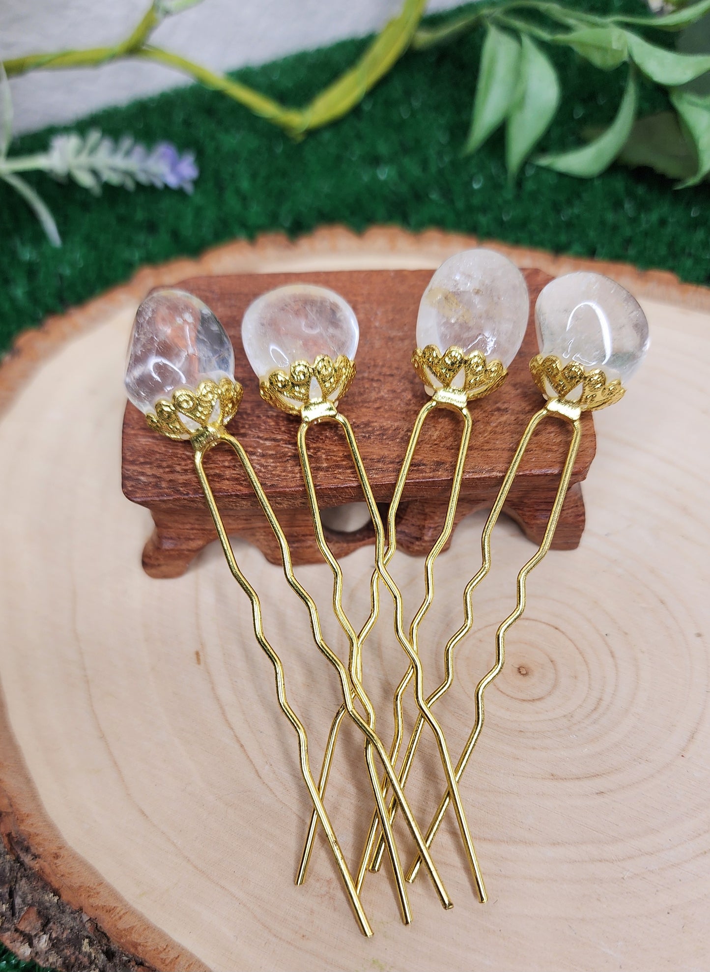 Crystal Hair Pins/Plant Decor