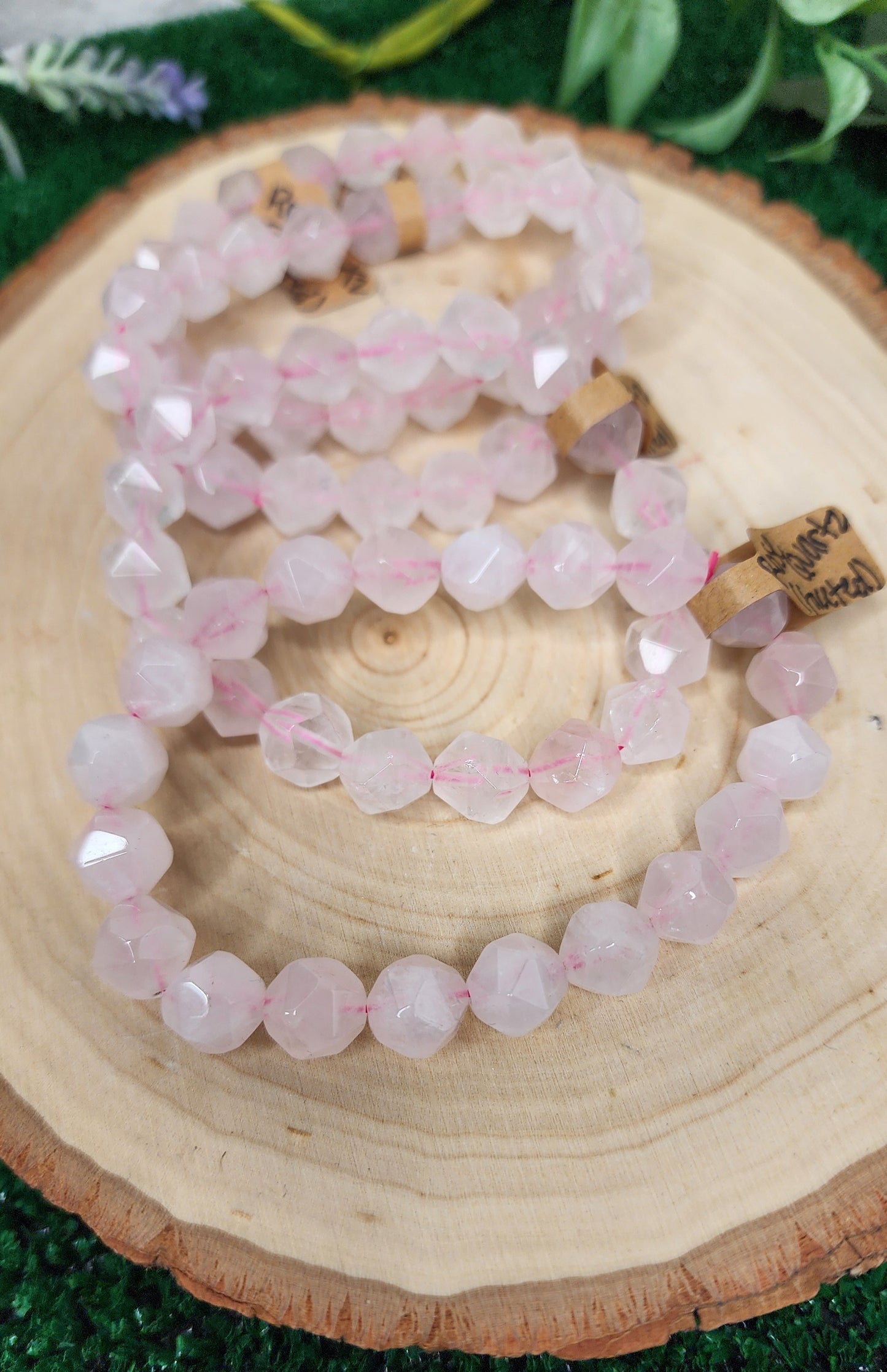 Faceted Rose Quartz Bracelets (10mm)