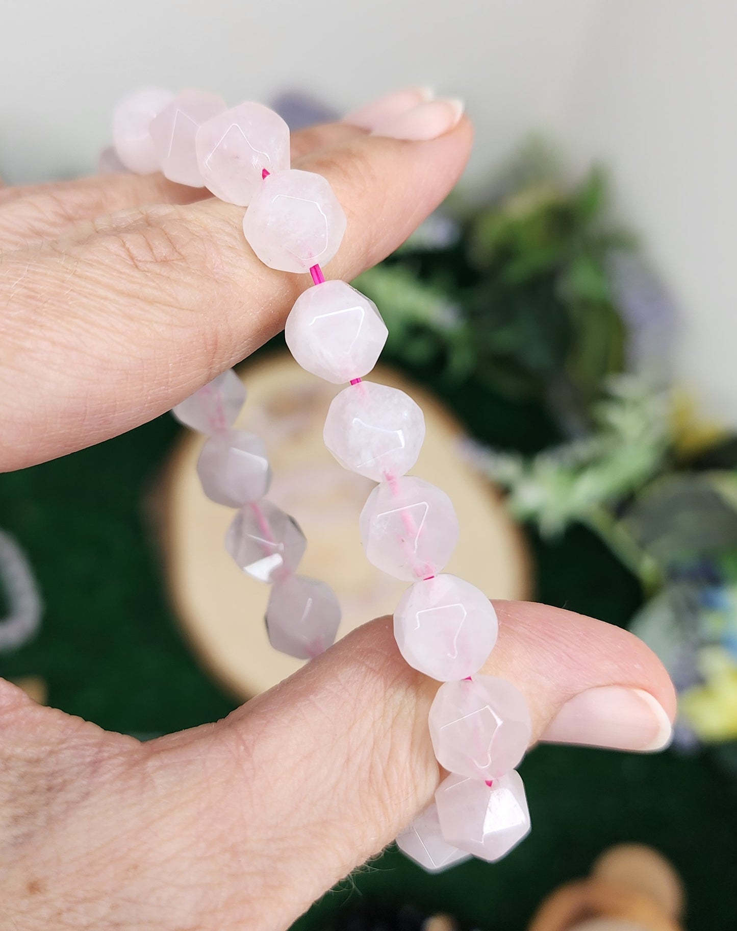 Faceted Rose Quartz Bracelets (10mm)