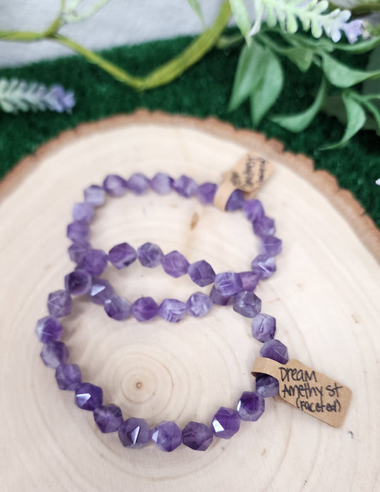 Faceted Dream Amethyst Bracelets (8mm)