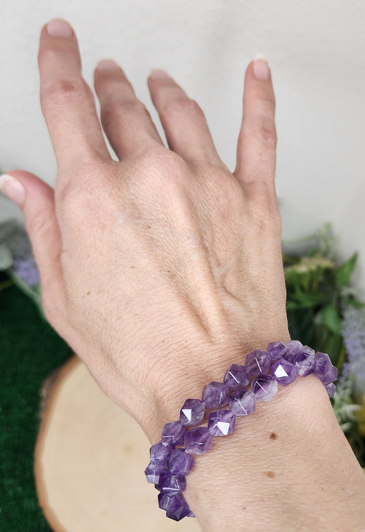 Faceted Dream Amethyst Bracelets (8mm)