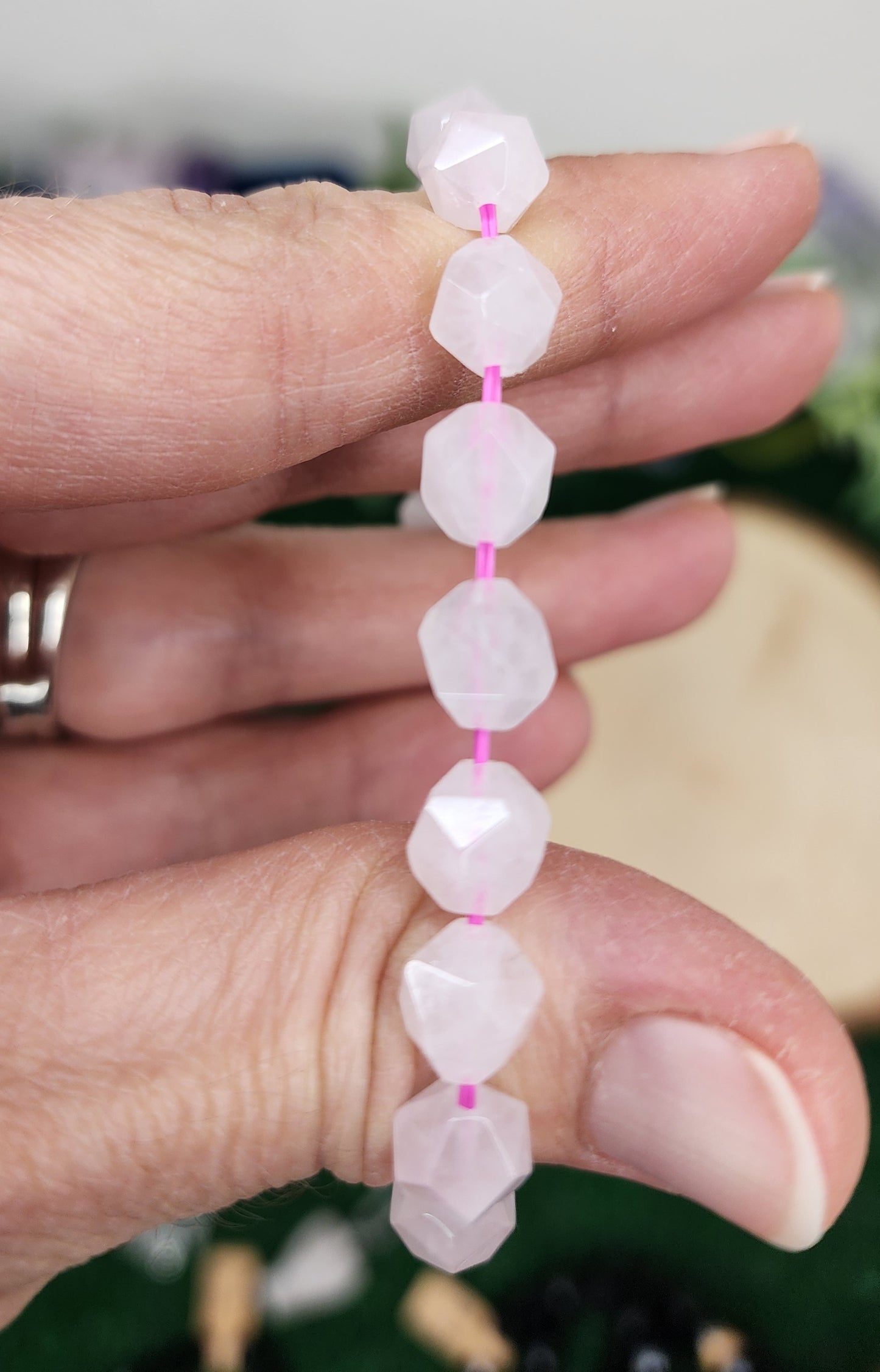 Faceted Rose Quartz Bracelets (8mm)