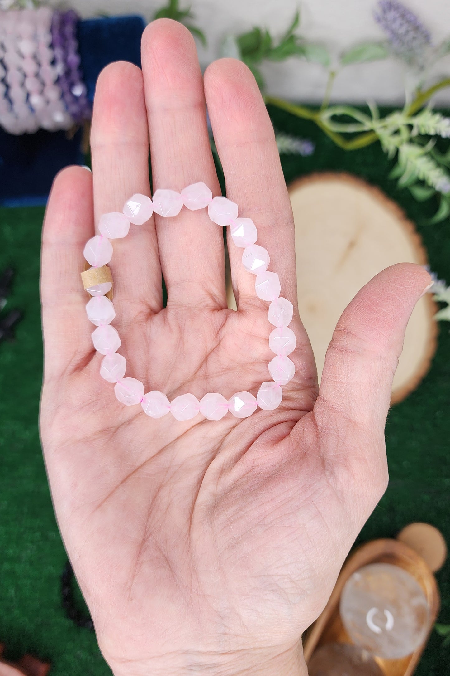 Faceted Rose Quartz Bracelets (8mm)