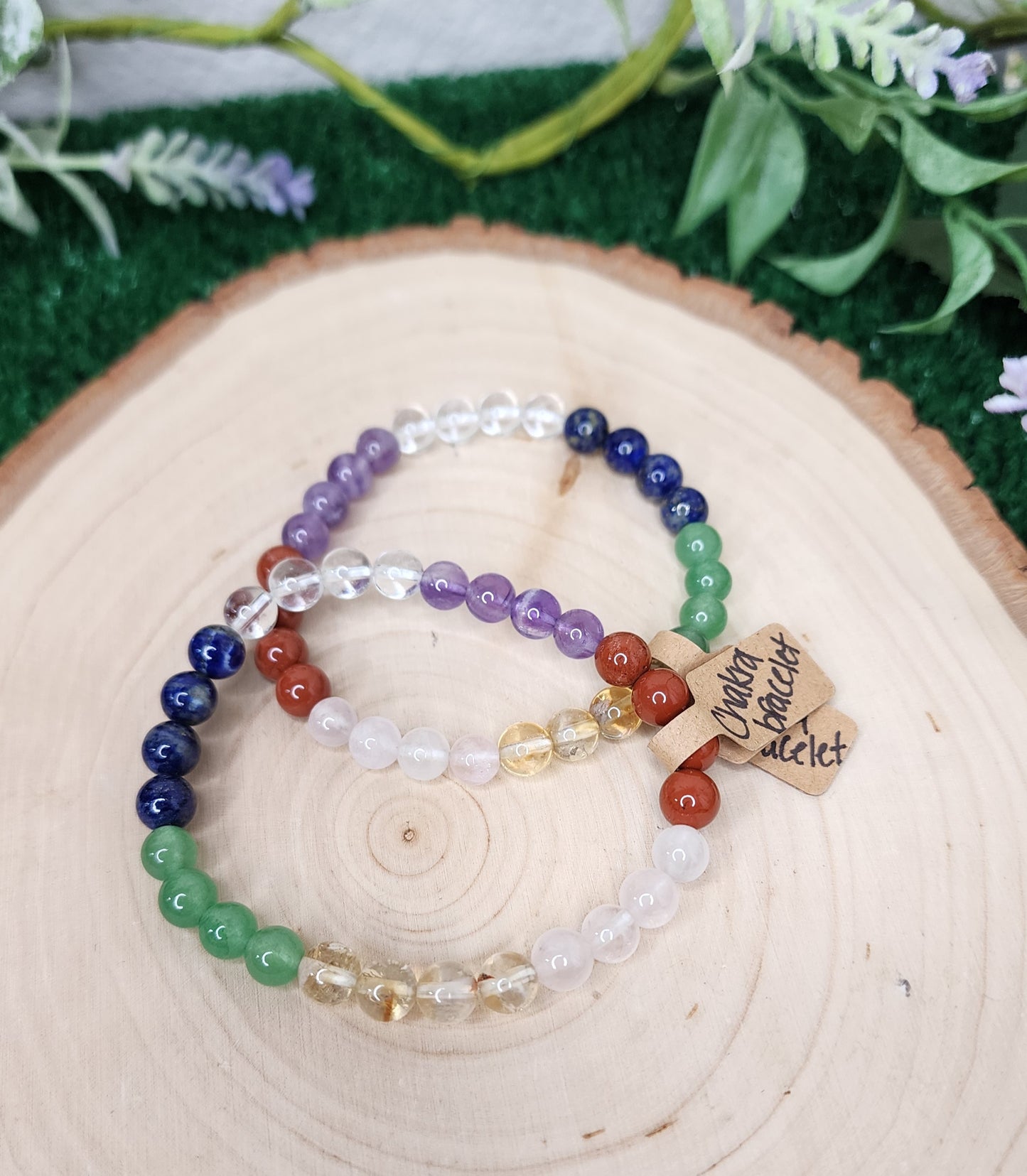 Colorful Rainbow Chakra Beaded Bracelets (6mm)