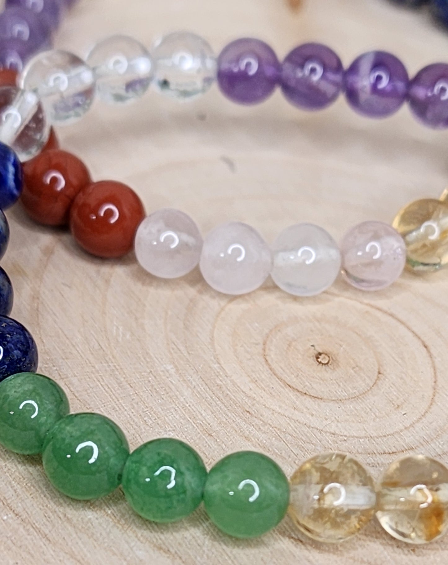 Colorful Rainbow Chakra Beaded Bracelets (6mm)