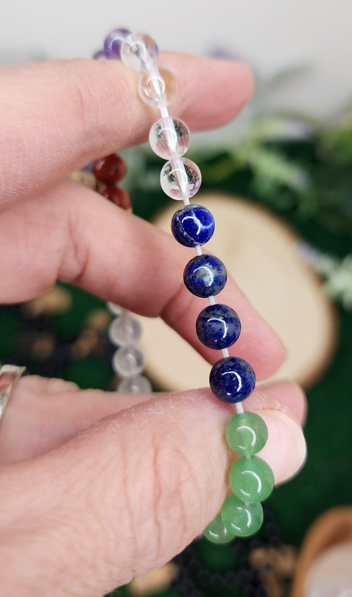 Colorful Rainbow Chakra Beaded Bracelets (6mm)
