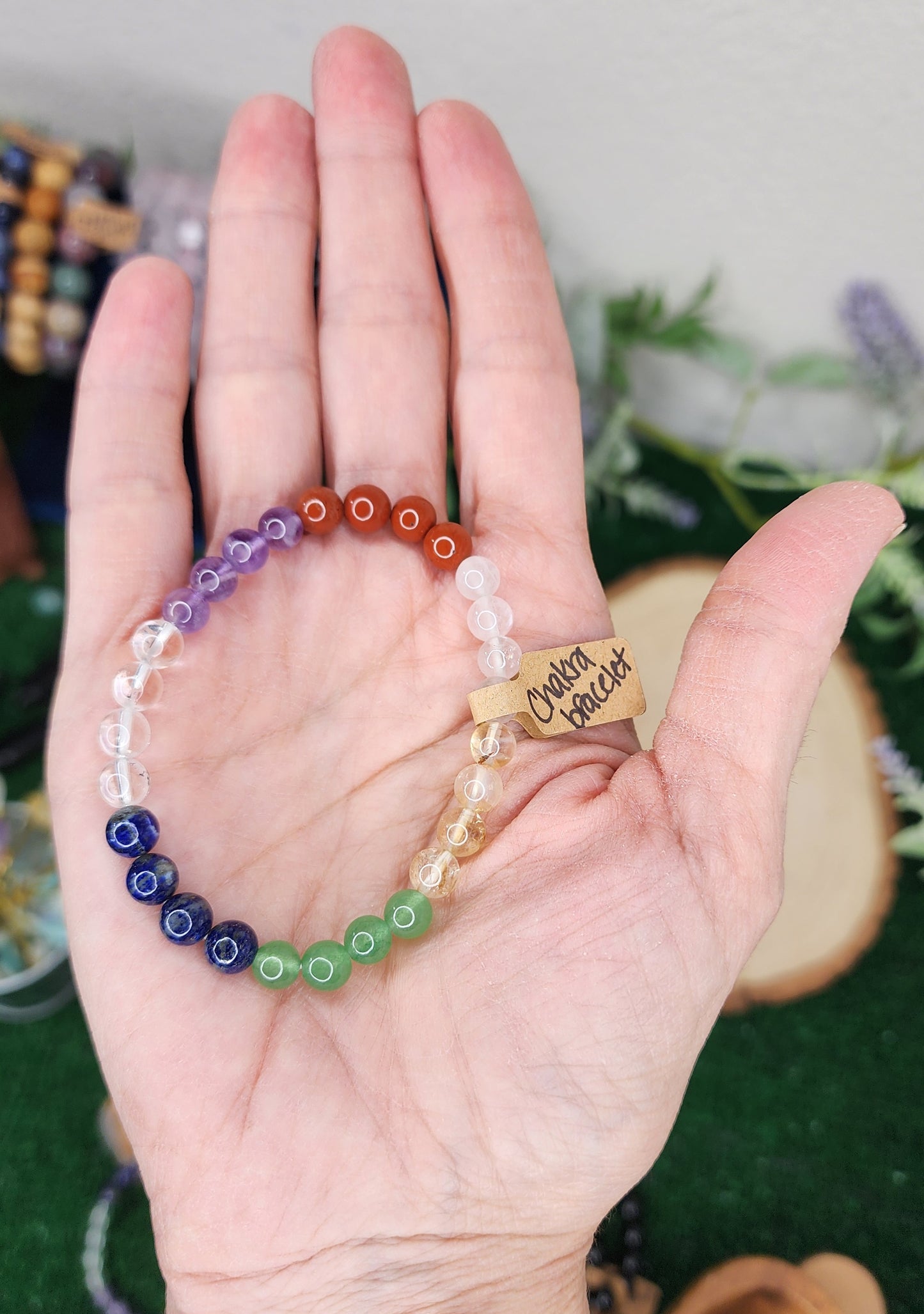 Colorful Rainbow Chakra Beaded Bracelets (6mm)