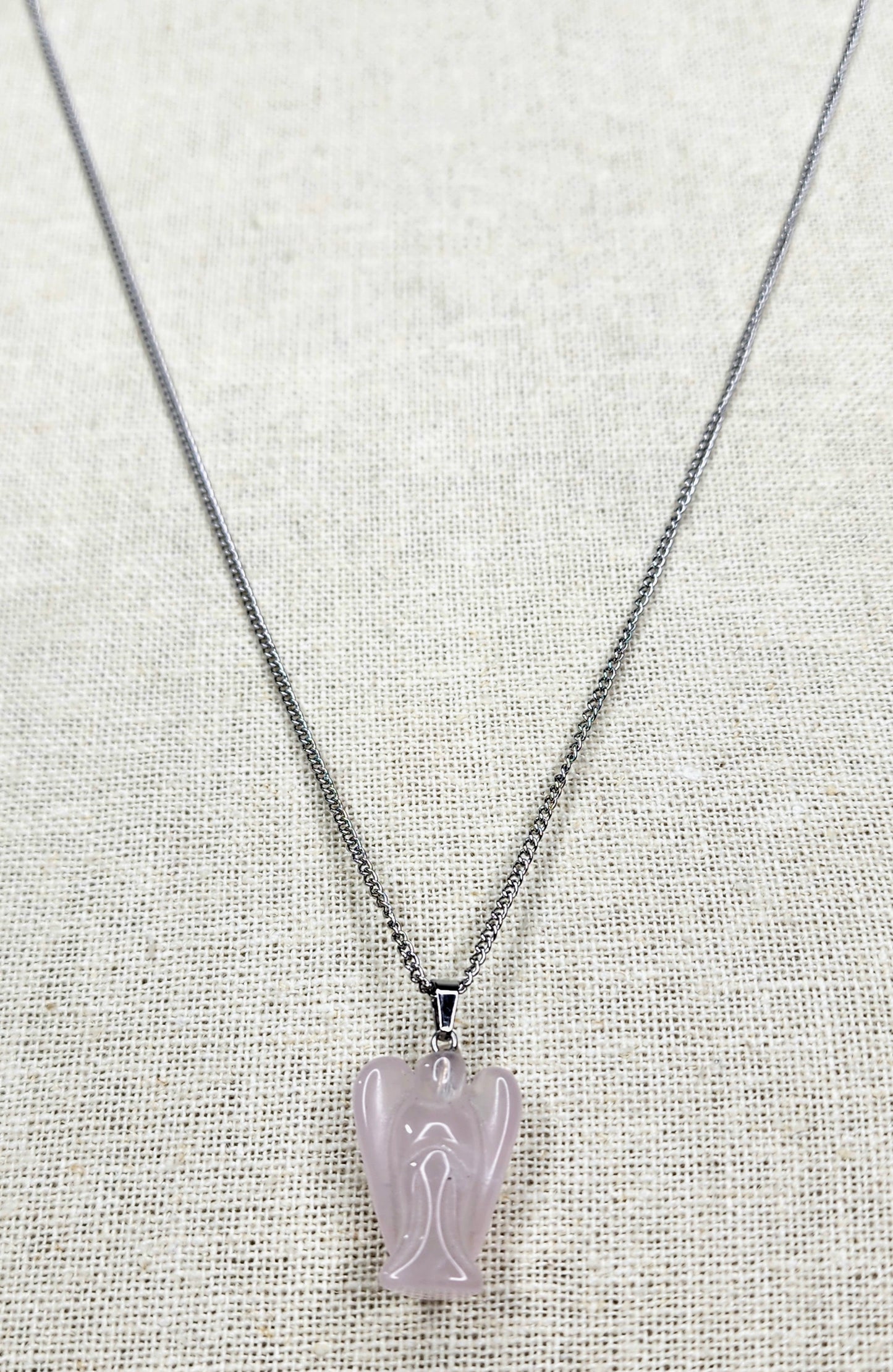 Rose Quartz Angel Necklaces