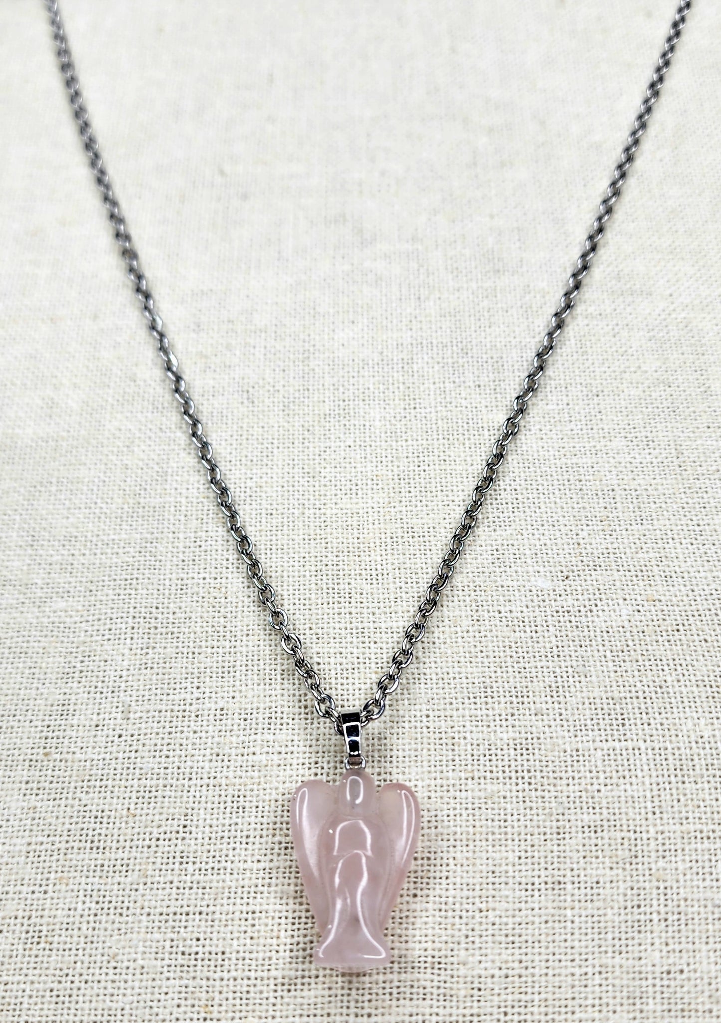 Rose Quartz Angel Necklaces