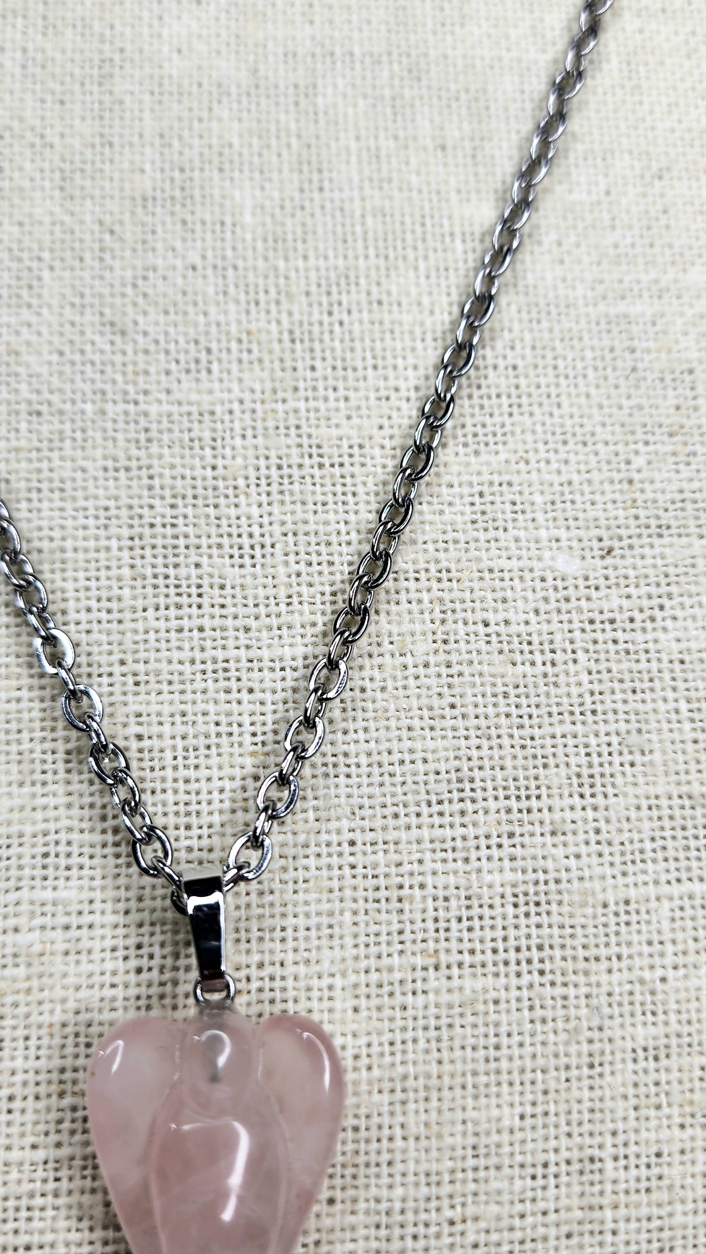 Rose Quartz Angel Necklaces