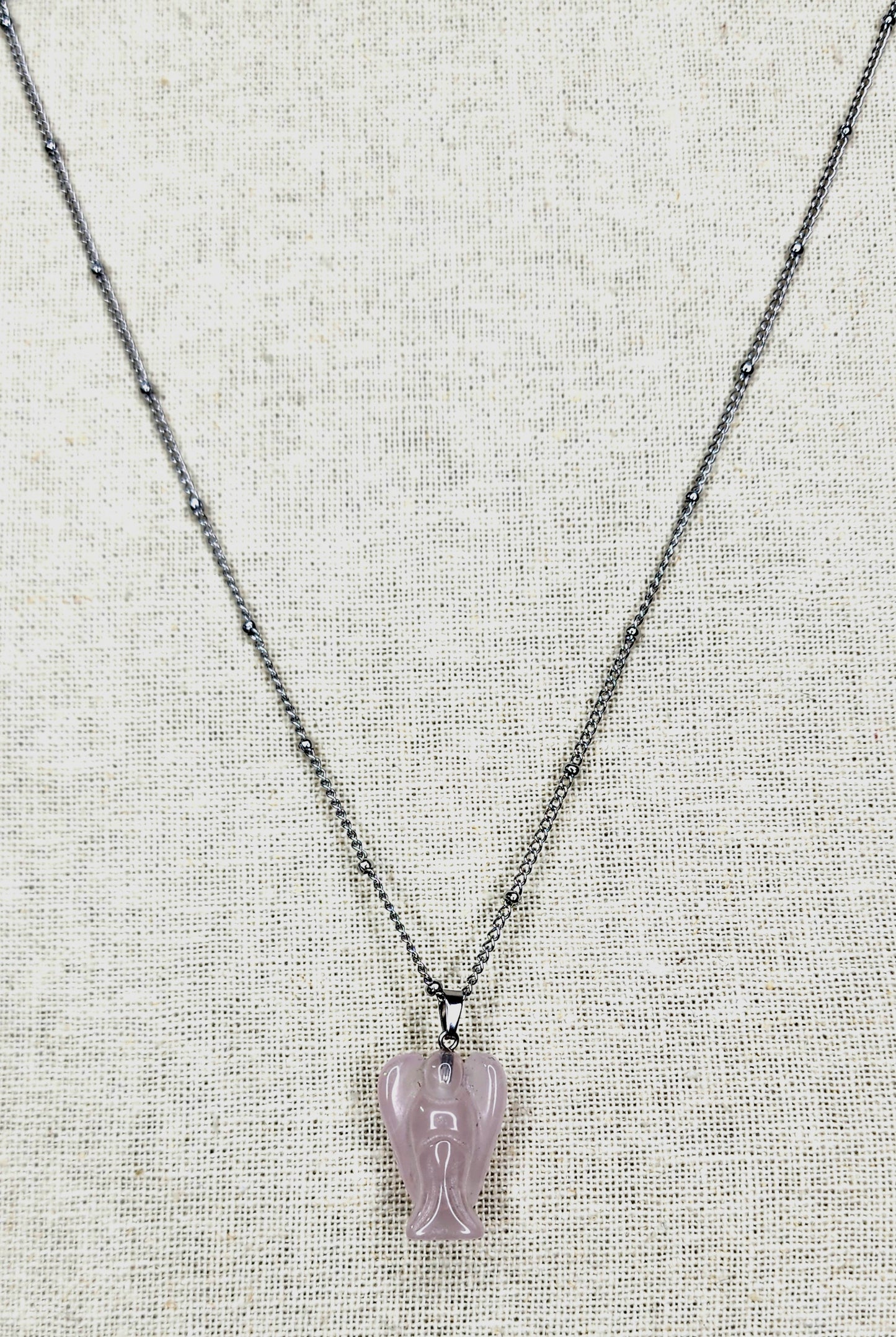 Rose Quartz Angel Necklaces