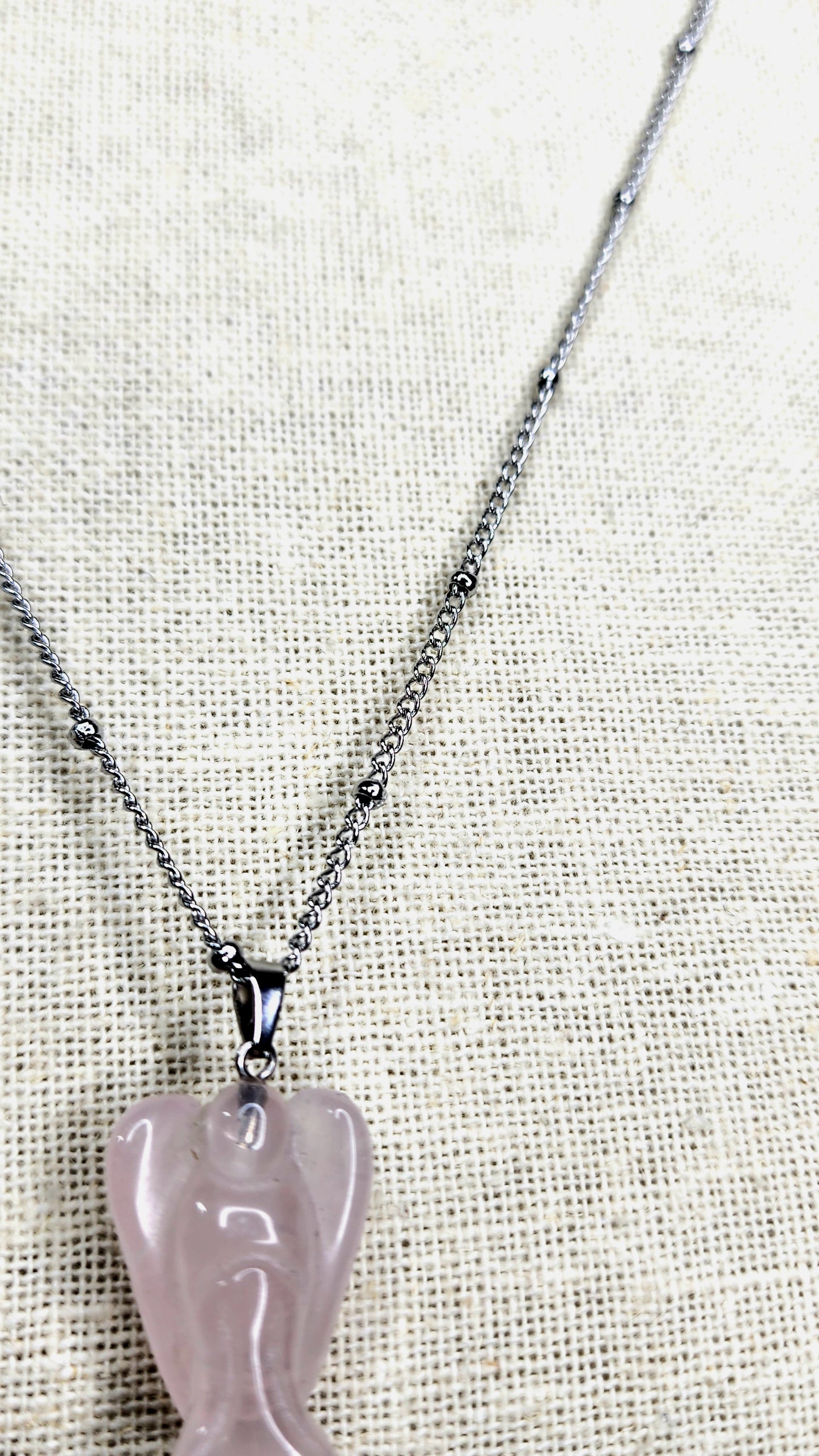 Rose Quartz Angel Necklaces