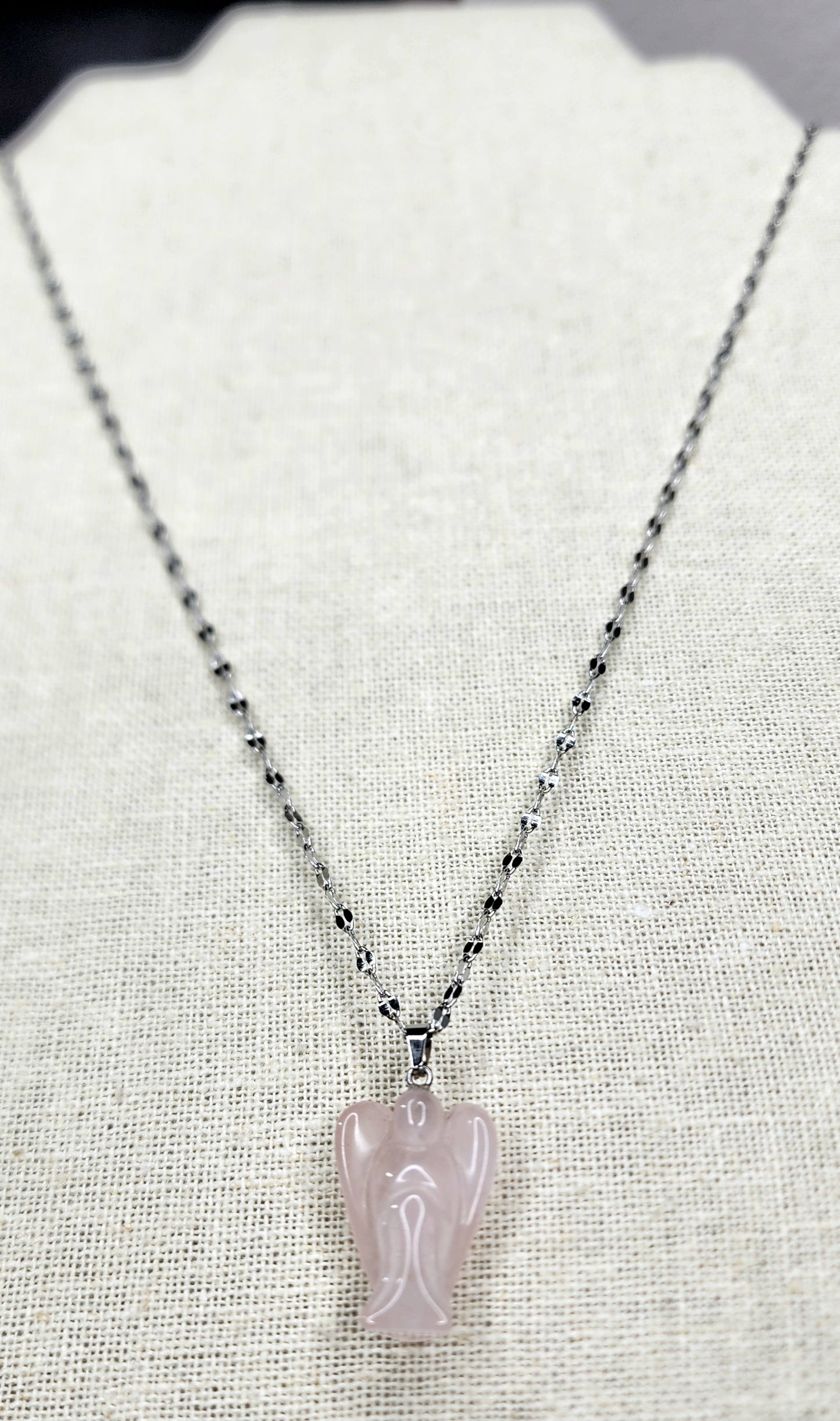 Rose Quartz Angel Necklaces