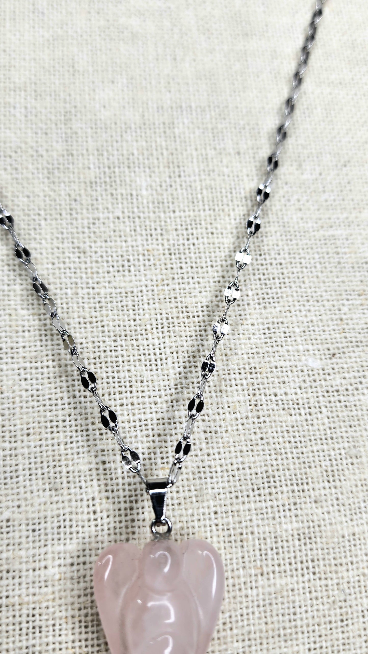 Rose Quartz Angel Necklaces