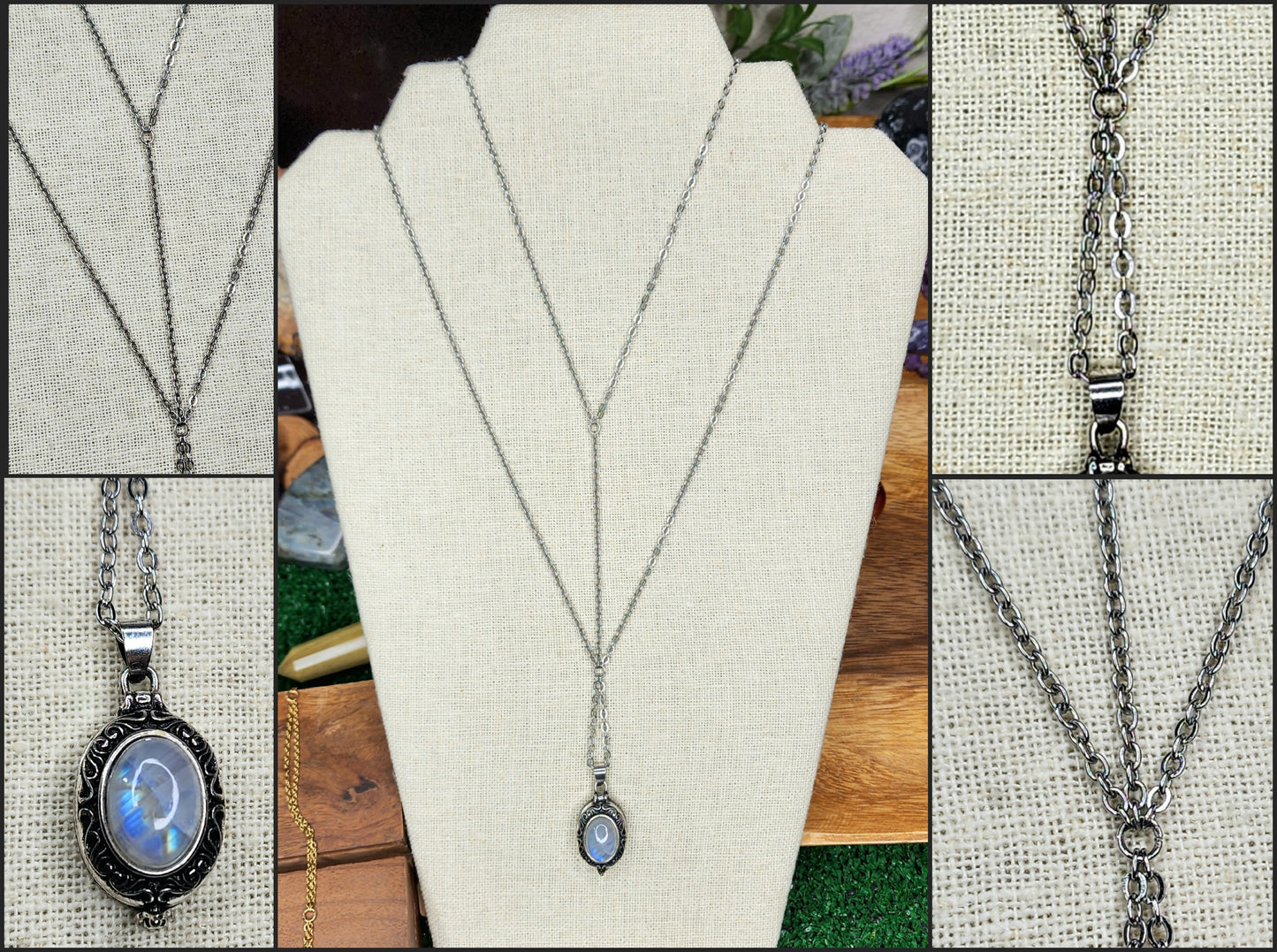 The Belle Style Necklace w/ Moonstone Locket