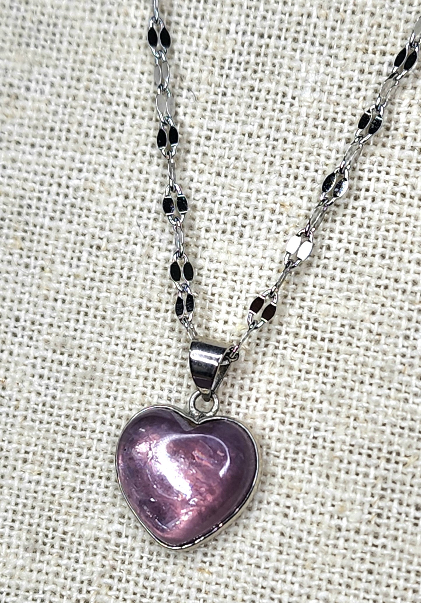 Lepidolite Heart Necklaces