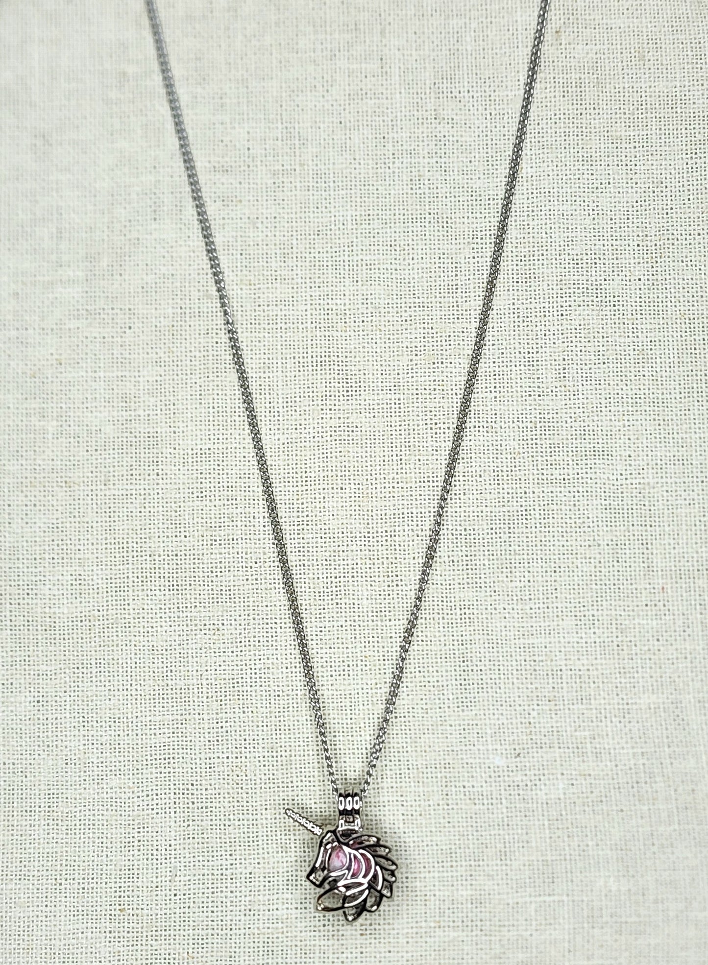 Pink Plum Jasper Unicorn Necklaces