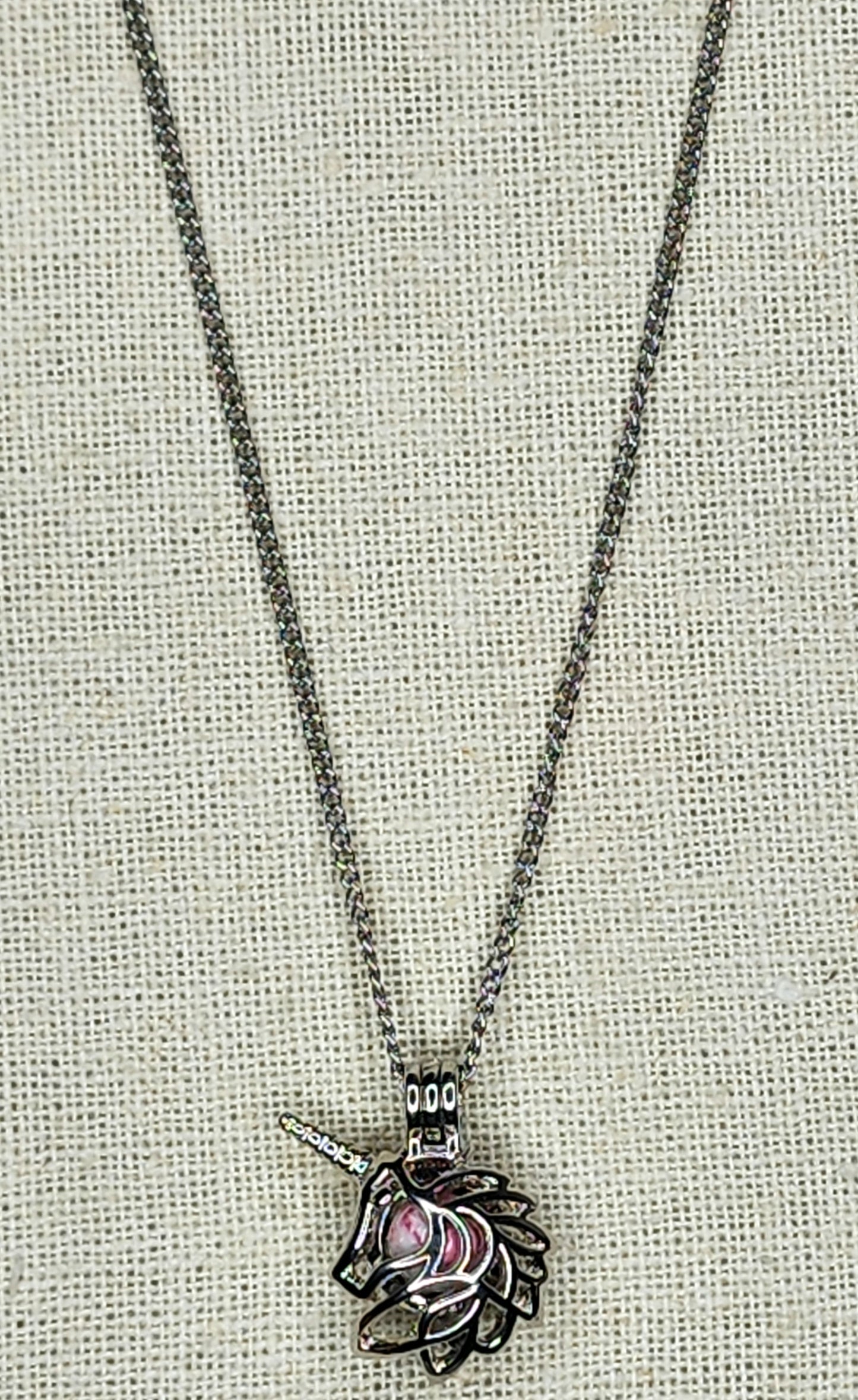 Pink Plum Jasper Unicorn Necklaces