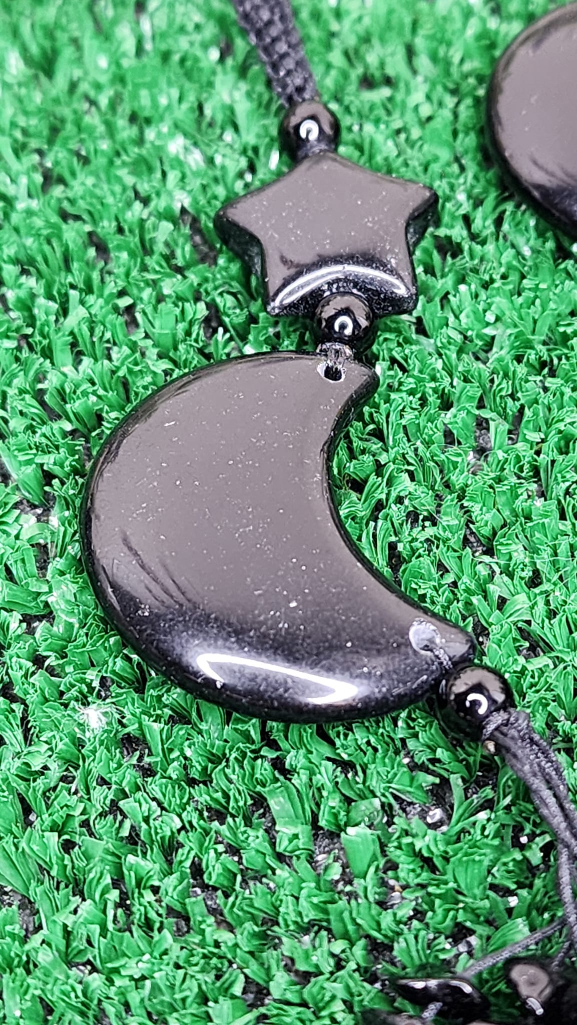 Black Obsidian Moon and Star Hangers