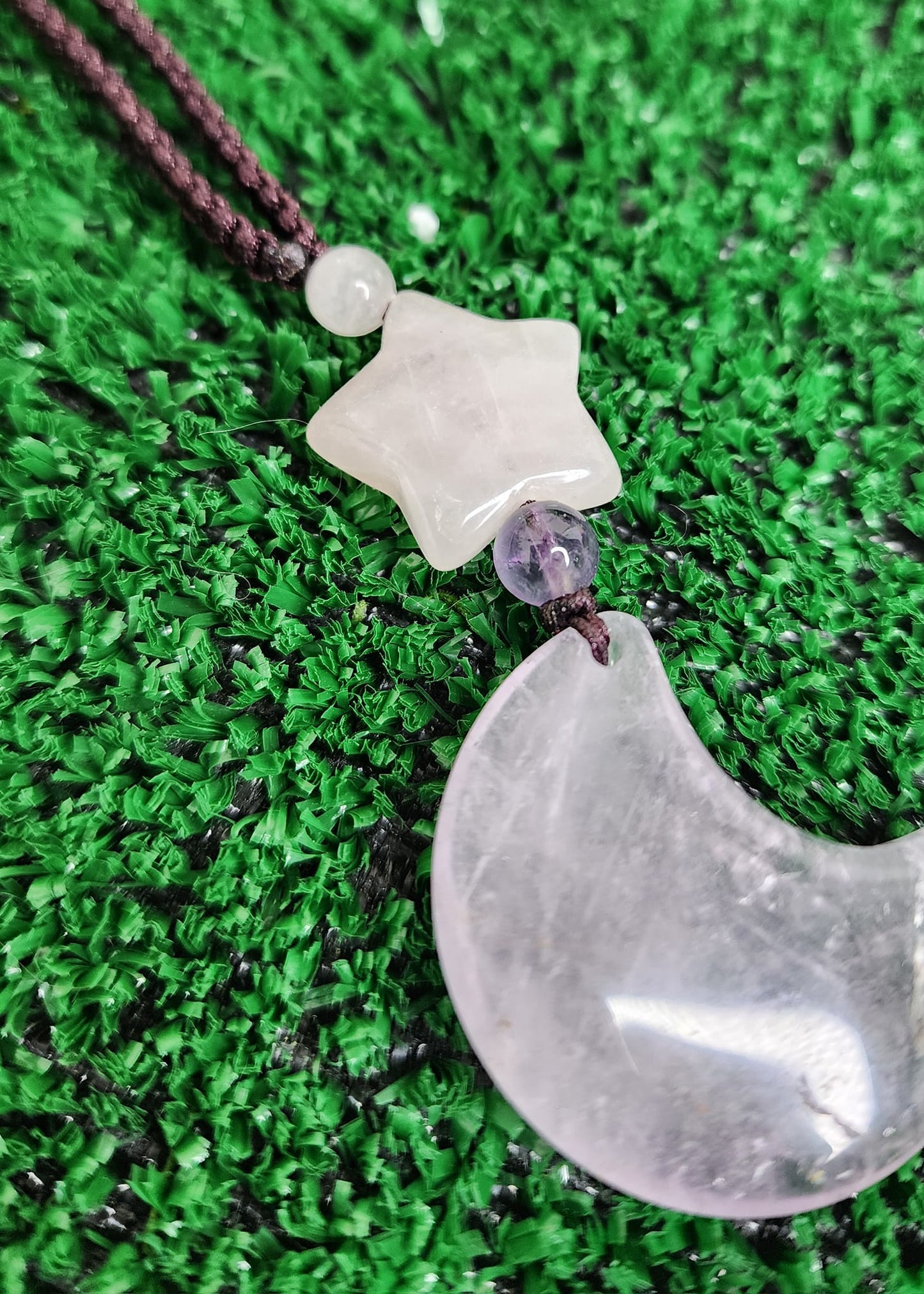 Amethyst Moon and Rose Quartz Star Hangers