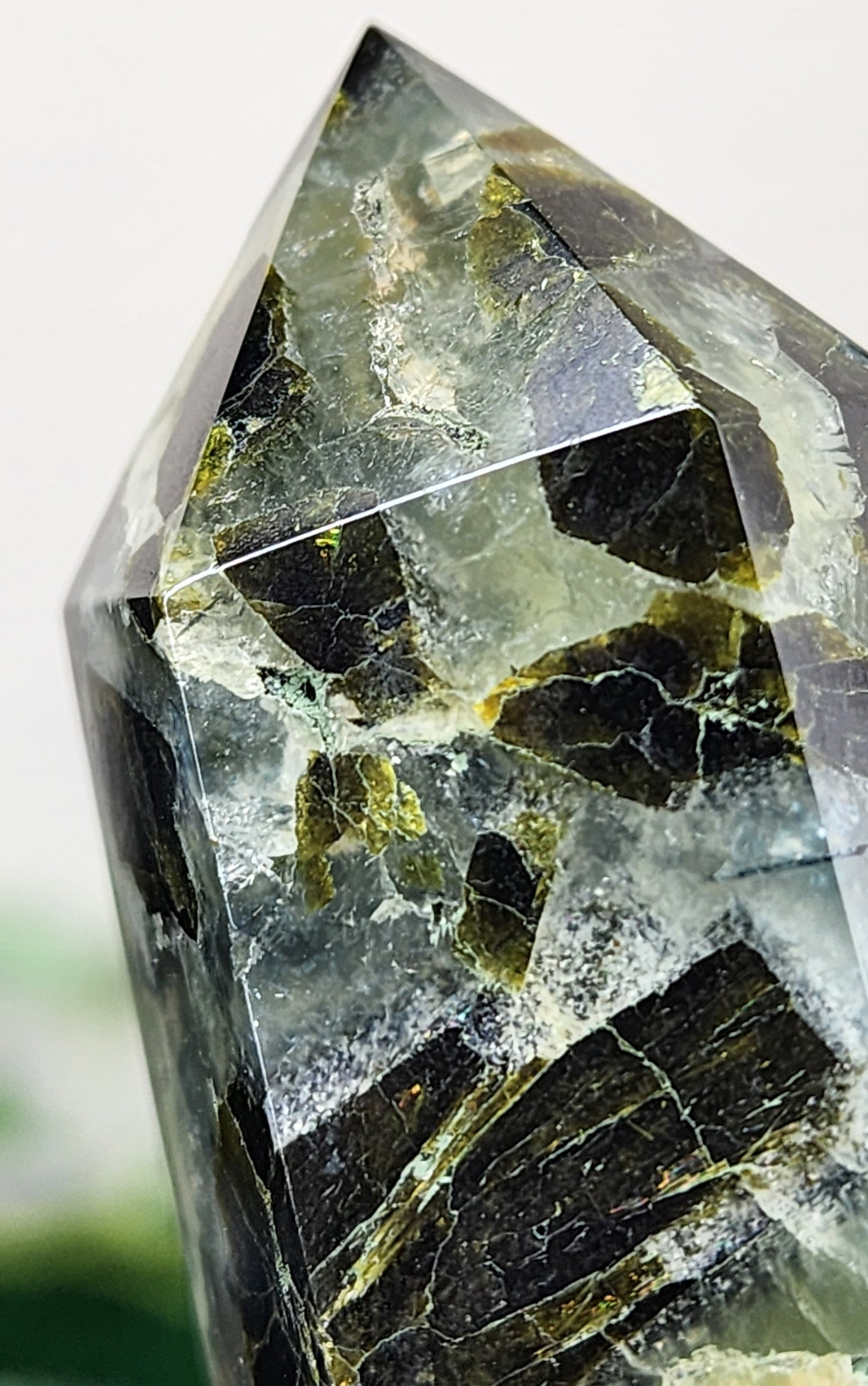Prehnite with Epidote Tower (#2)💚