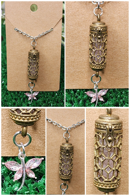 Copper Cage Pendants with Crystal Chips and Charms✨️