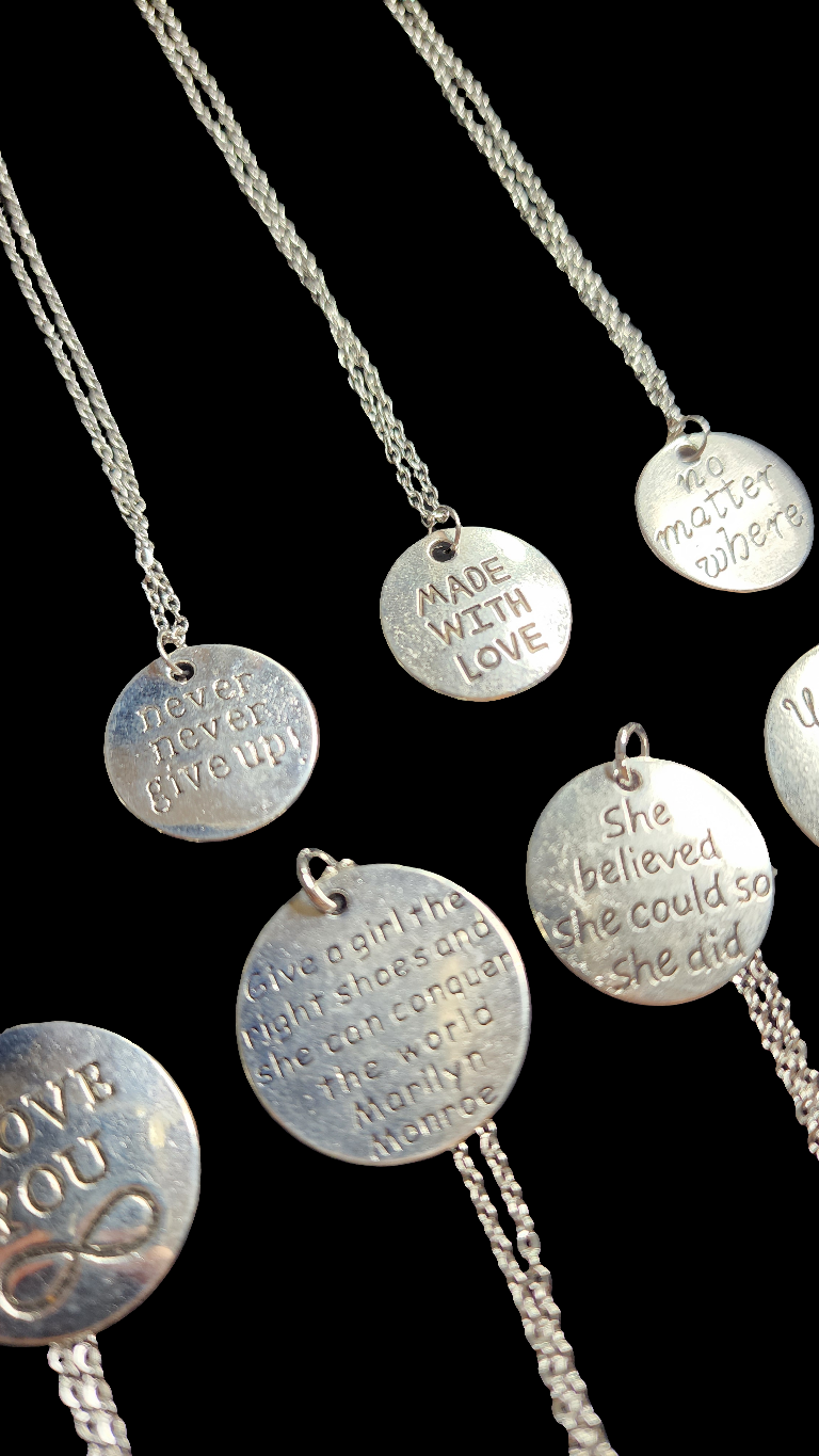 Motivational Charm Necklaces