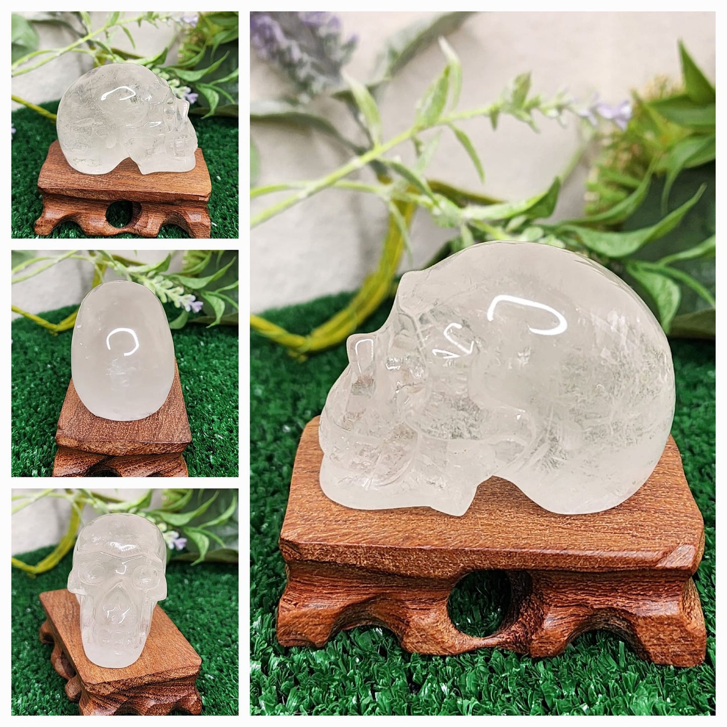 Smoky Quartz & Clear Quartz Crystal Skulls