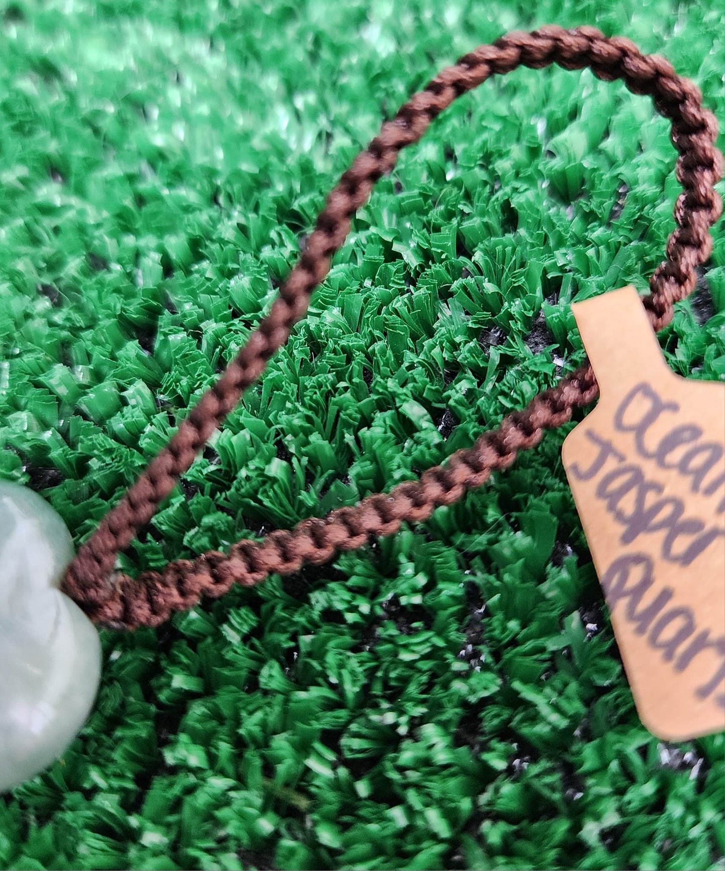 Ocean Jasper Triple Heart Hanger w/ Gold Coated Quartz Chunk