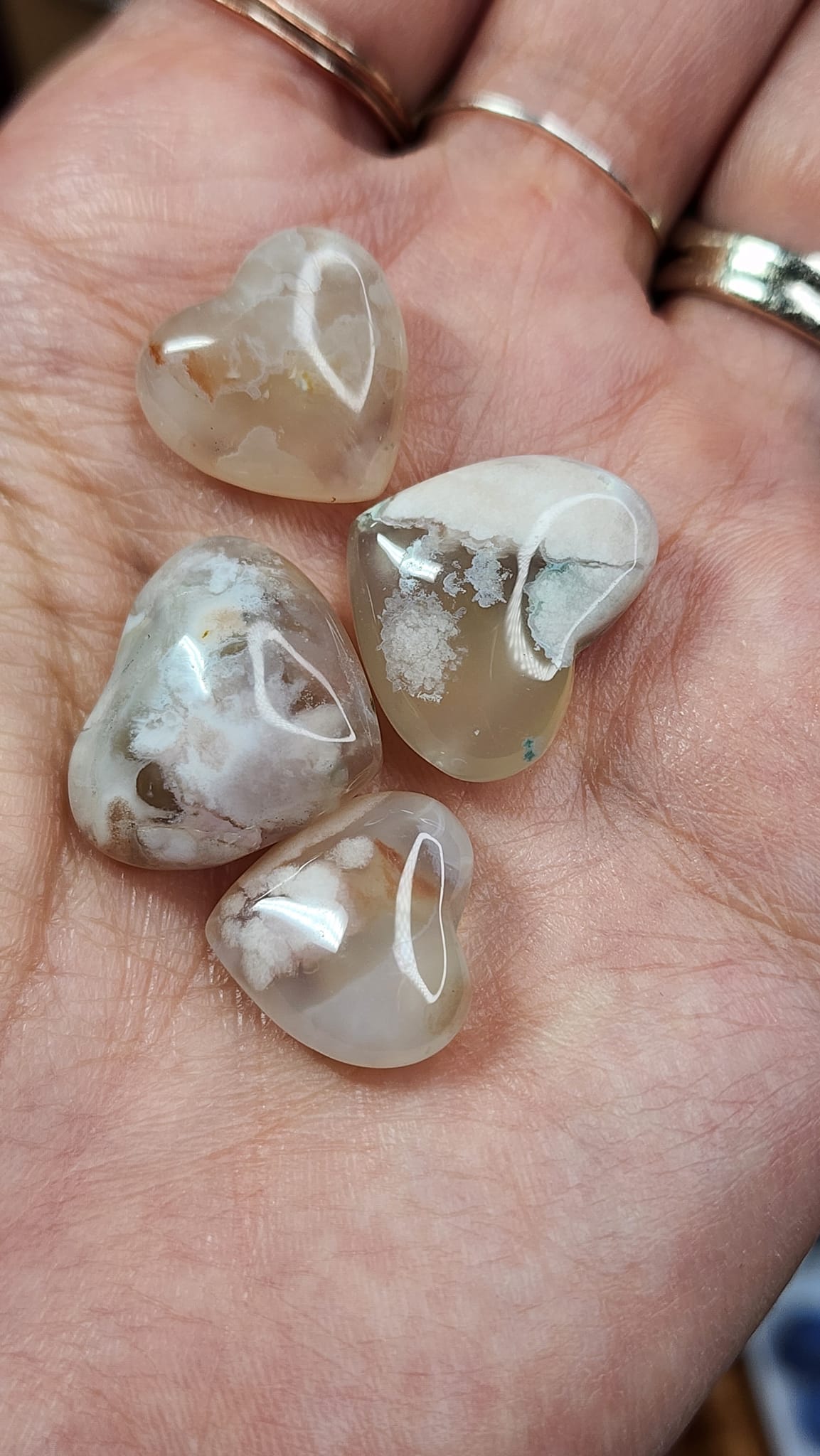 Flower Agate Mini Hearts 🌸