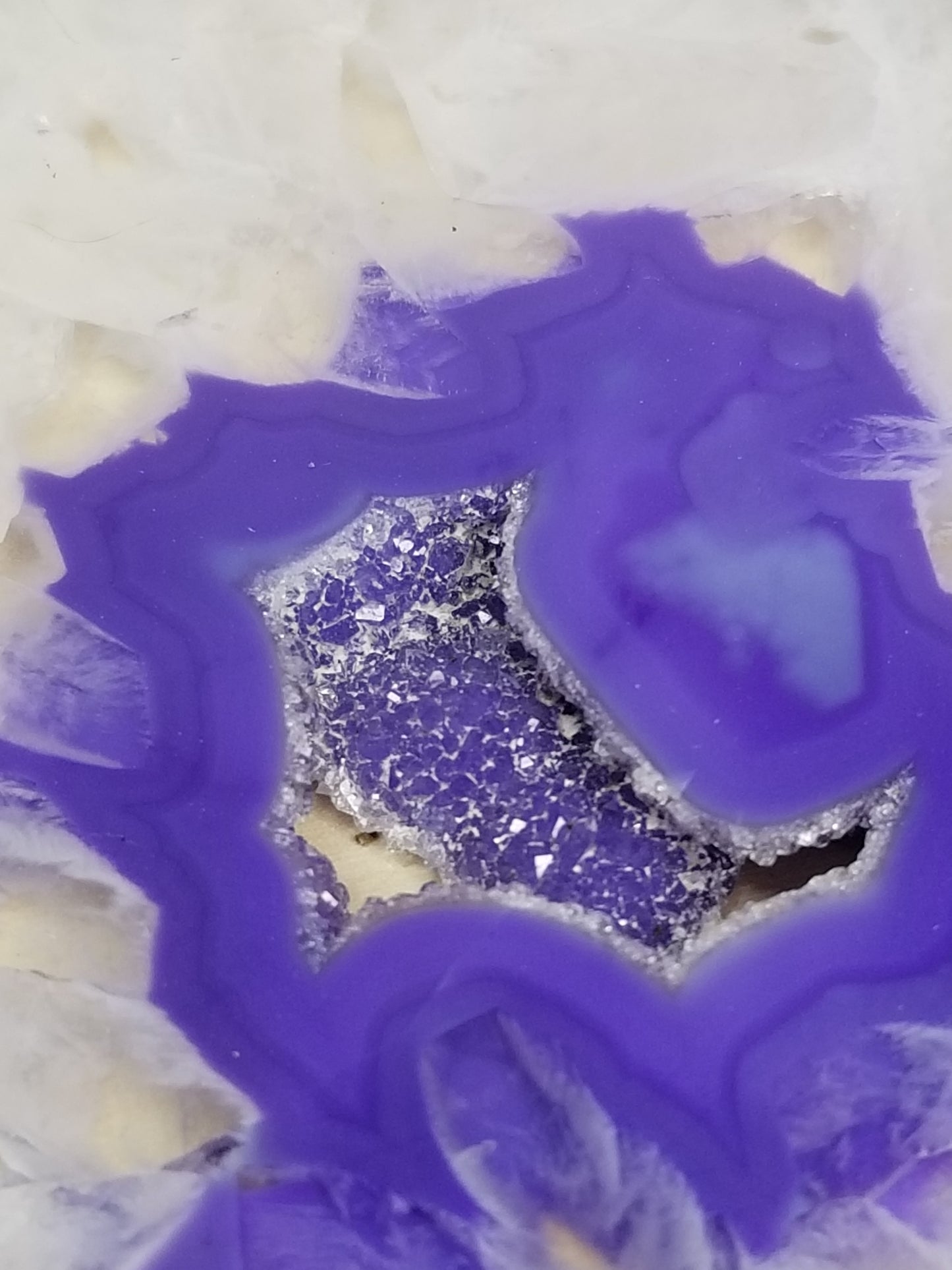Purple Agate Slice w/ Druzy