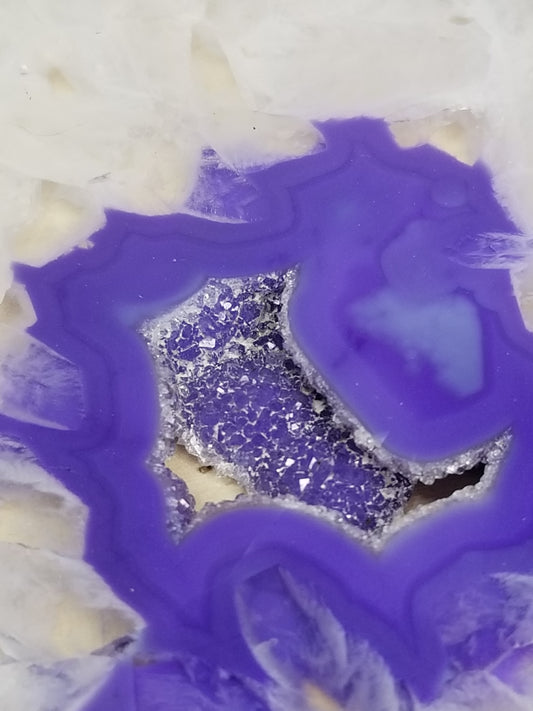 Purple Agate Slice w/ Druzy