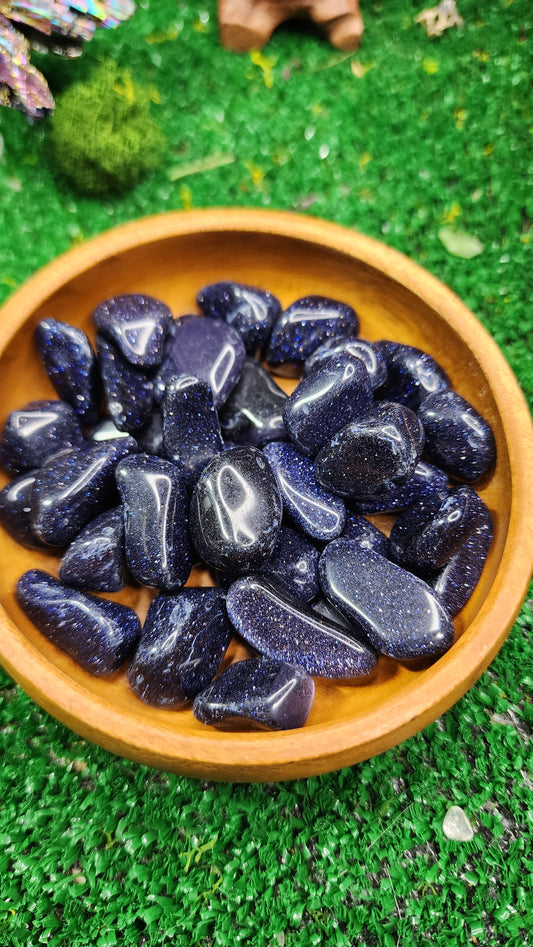 Blue Goldstone Tumbles