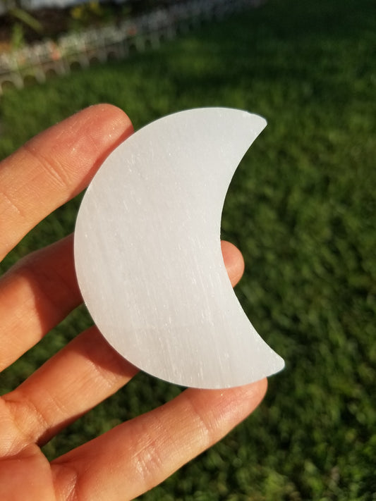 Crescent Moon Selenite/Satin Spar Plates