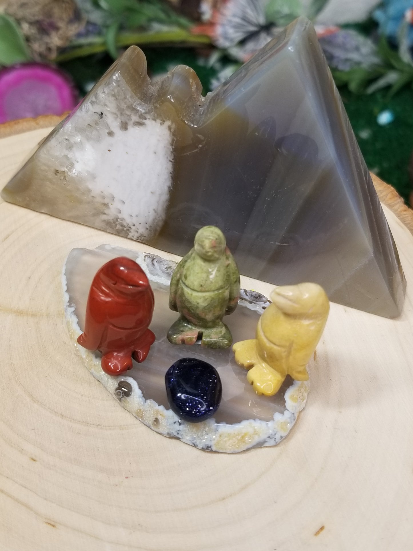 Carved Crystal Penguins