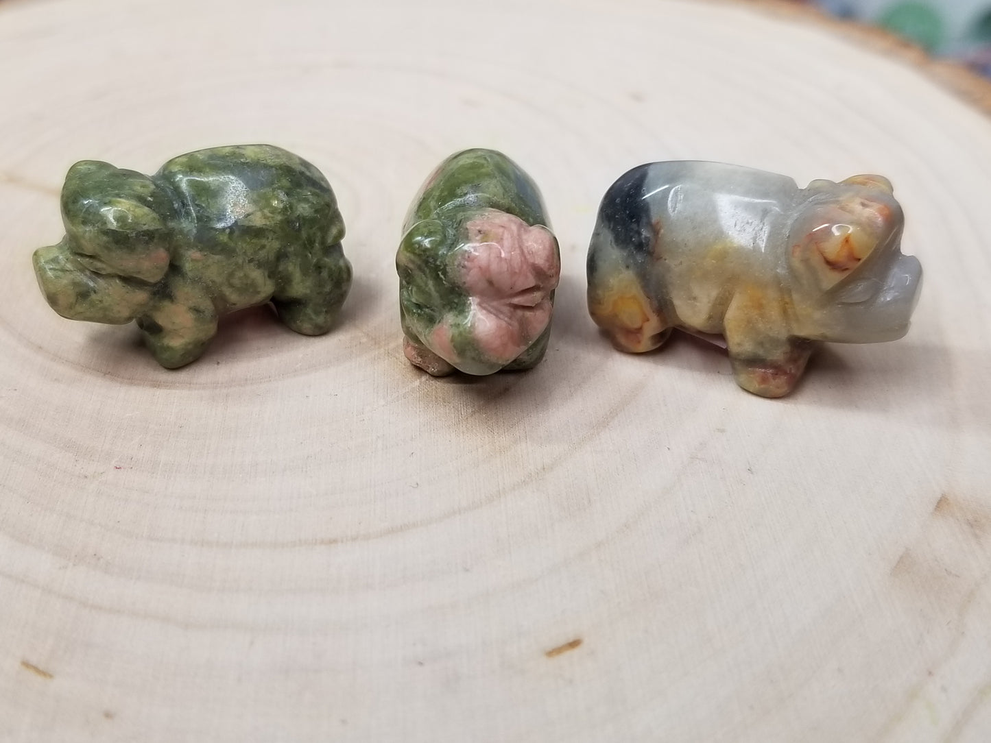 Carved Crystal Pigs