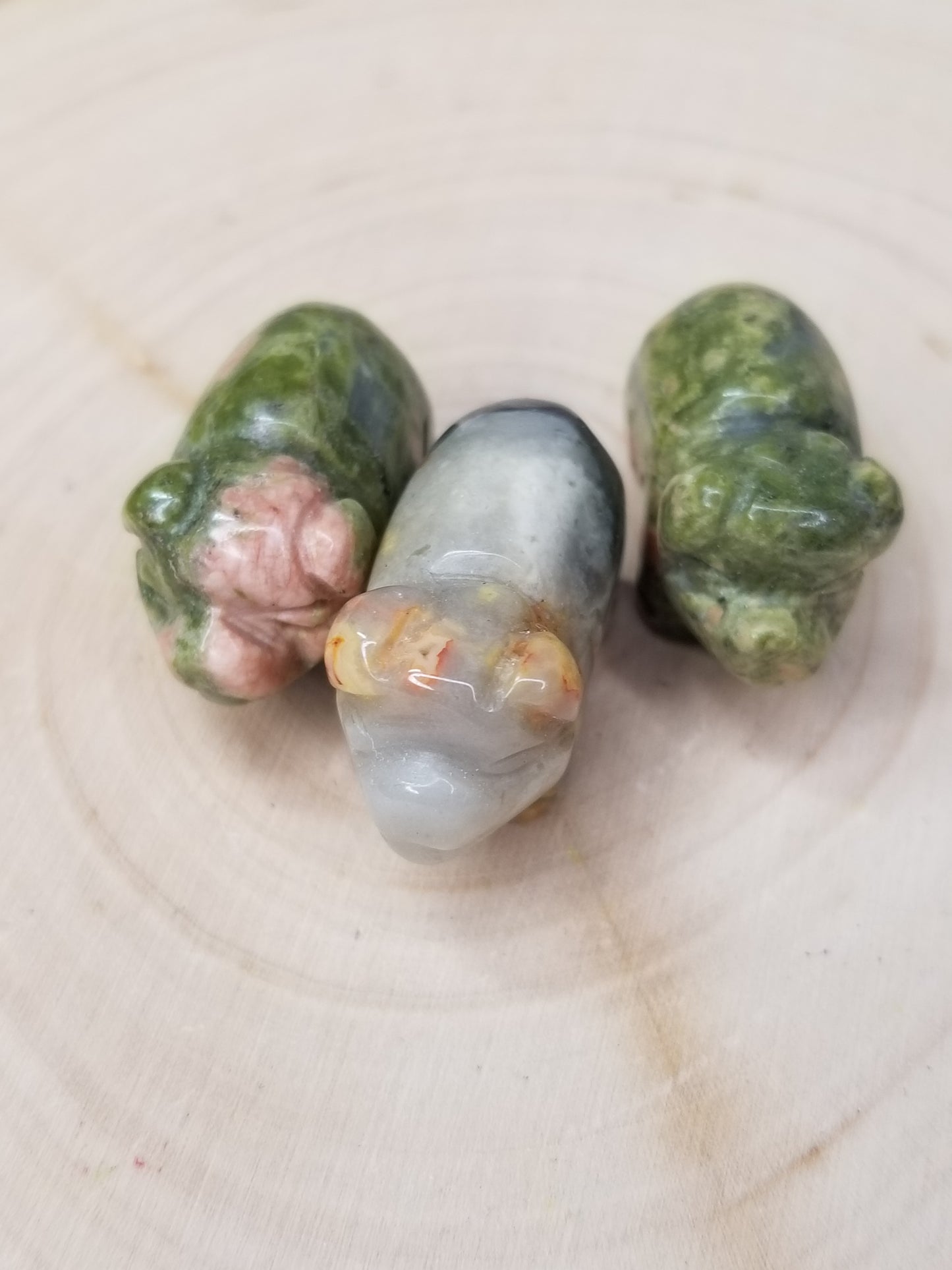 Carved Crystal Pigs